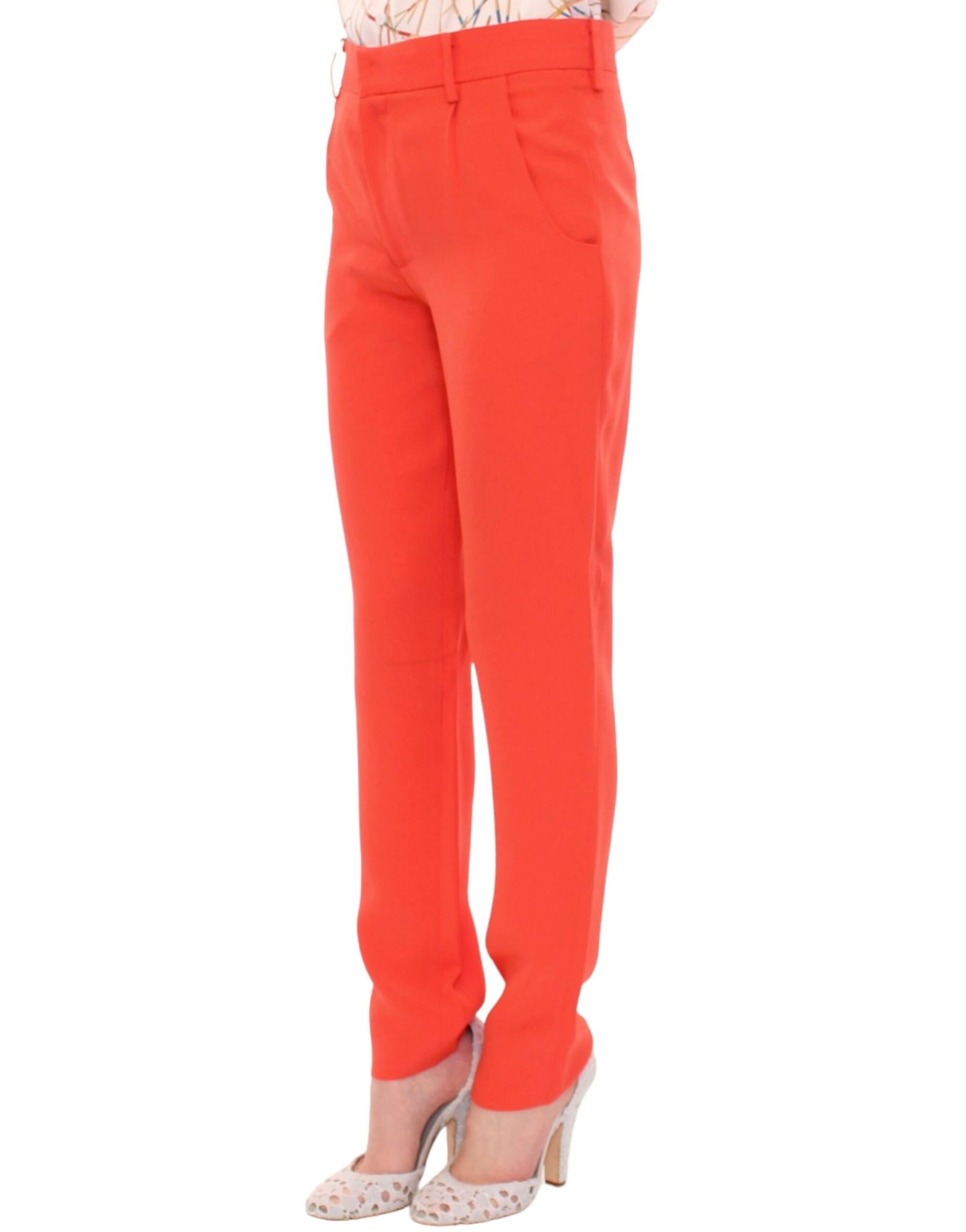 CO|TE Orange boyfriend stretch pants | Regal Royce