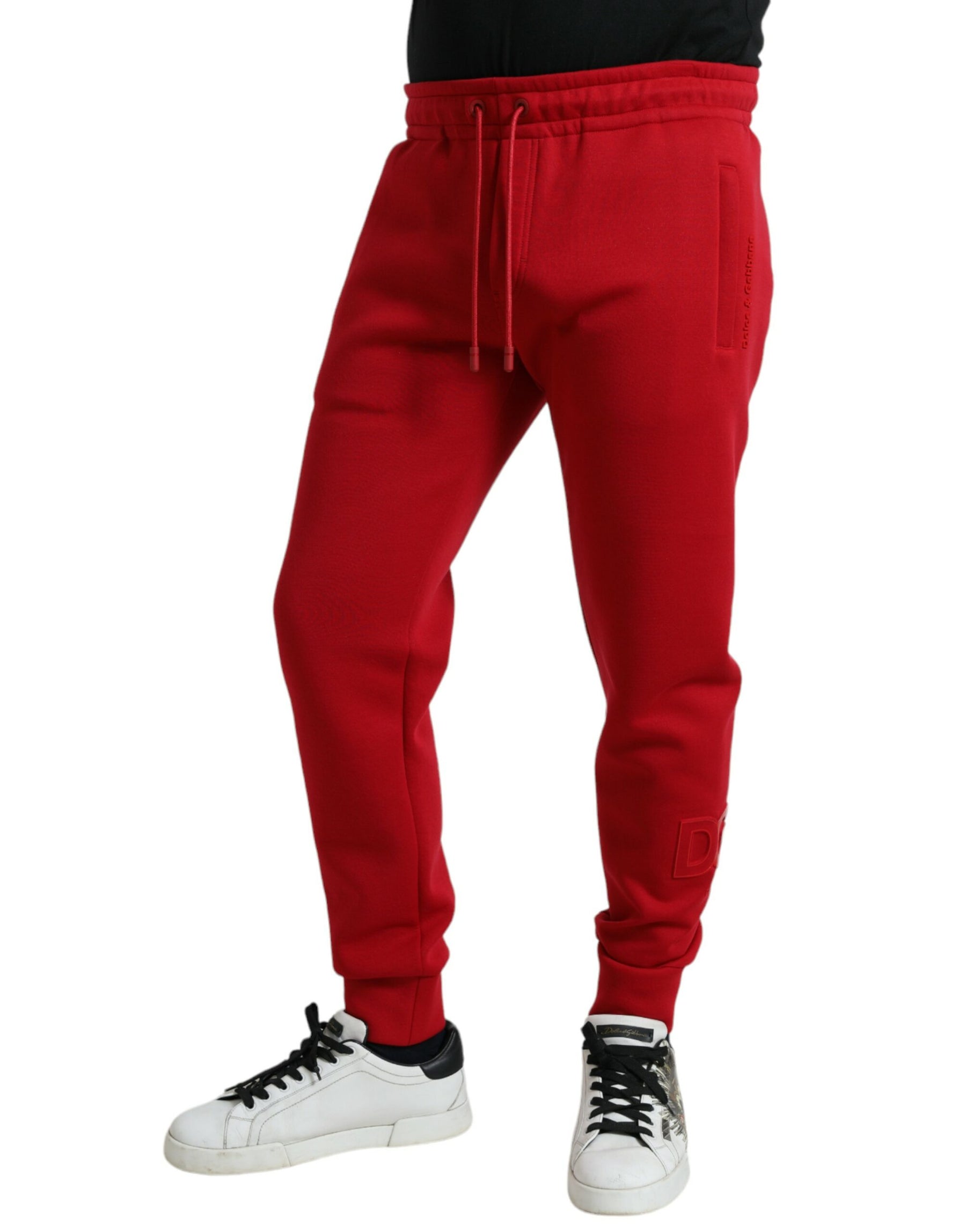 Dolce & Gabbana Red Cotton Blend Skinny Jogger Pants | Regal Royce
