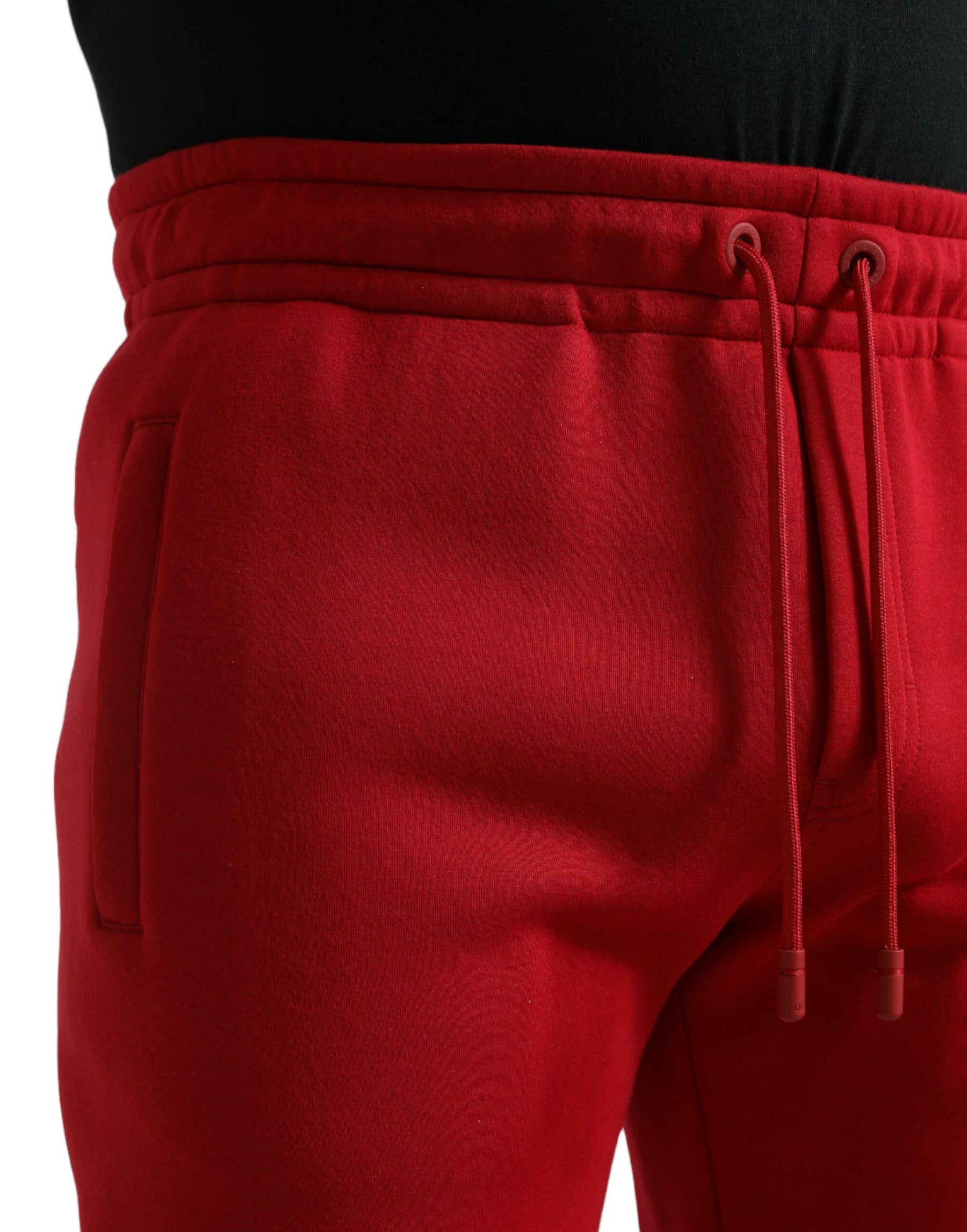 Dolce & Gabbana Red Cotton Blend Skinny Jogger Pants | Regal Royce
