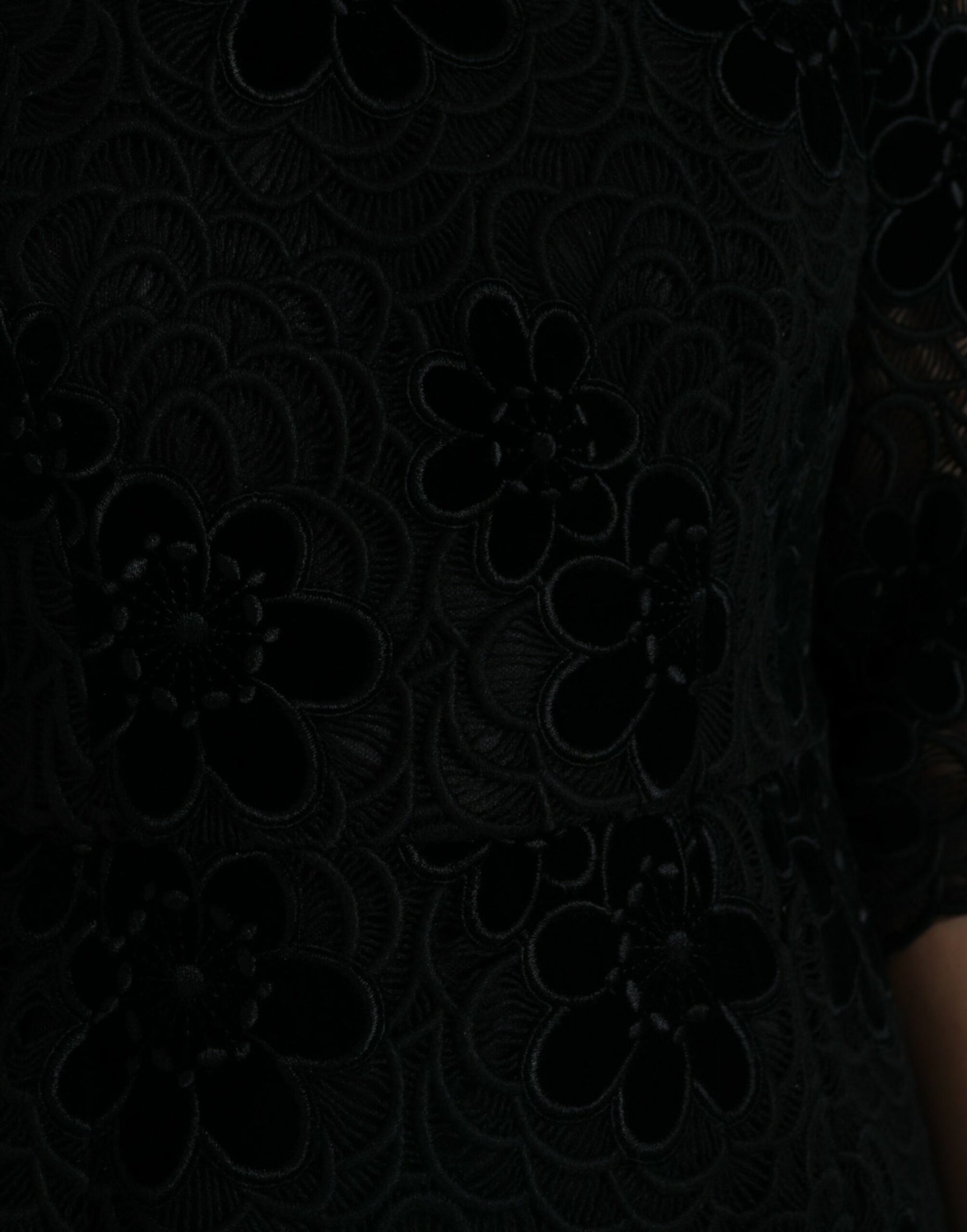 Dolce & Gabbana Black Floral Lace Cotton Bodycon Dress | Regal Royce