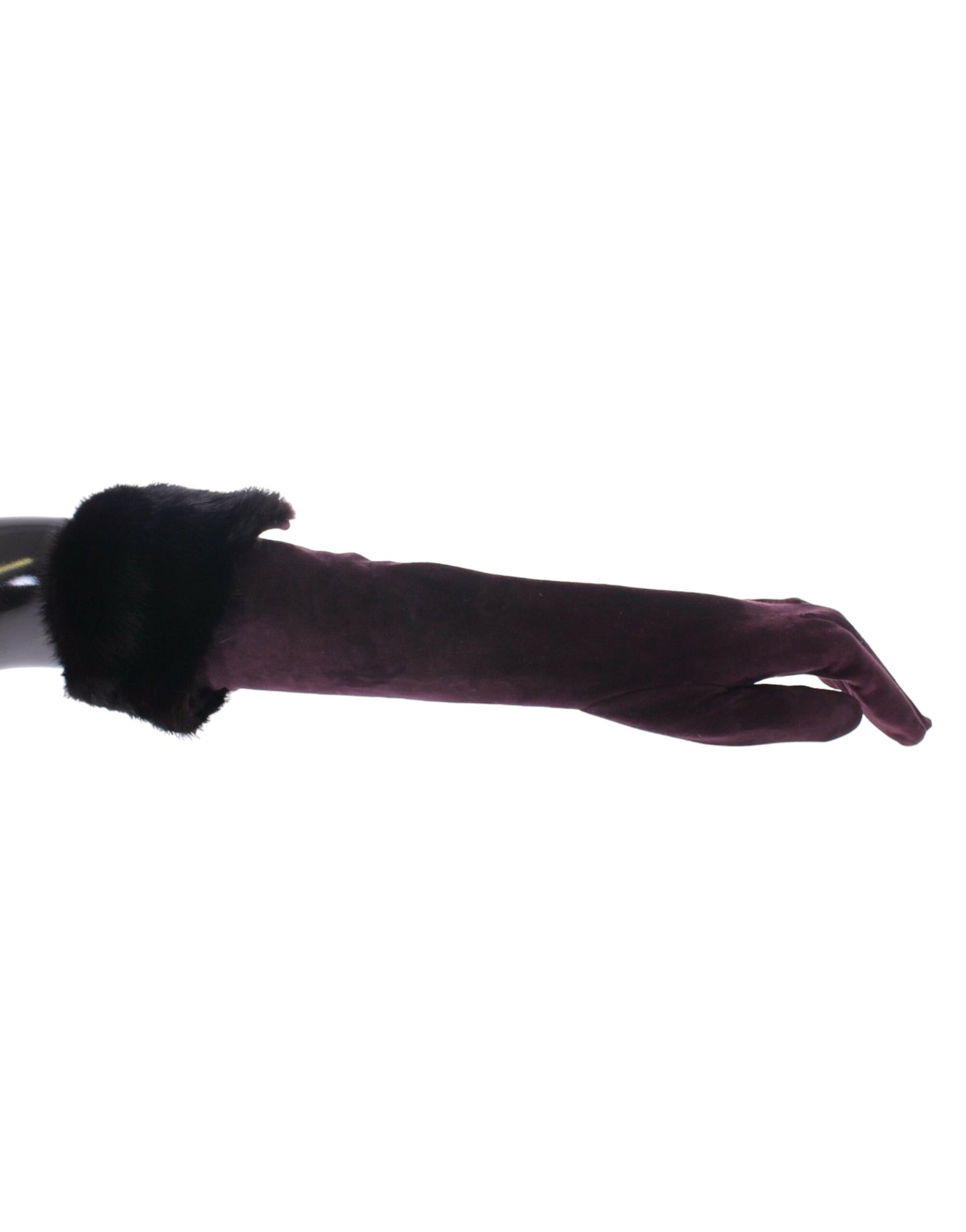 Dolce & Gabbana Purple Mink Fur Goatskin Suede Leather Gloves | Regal Royce