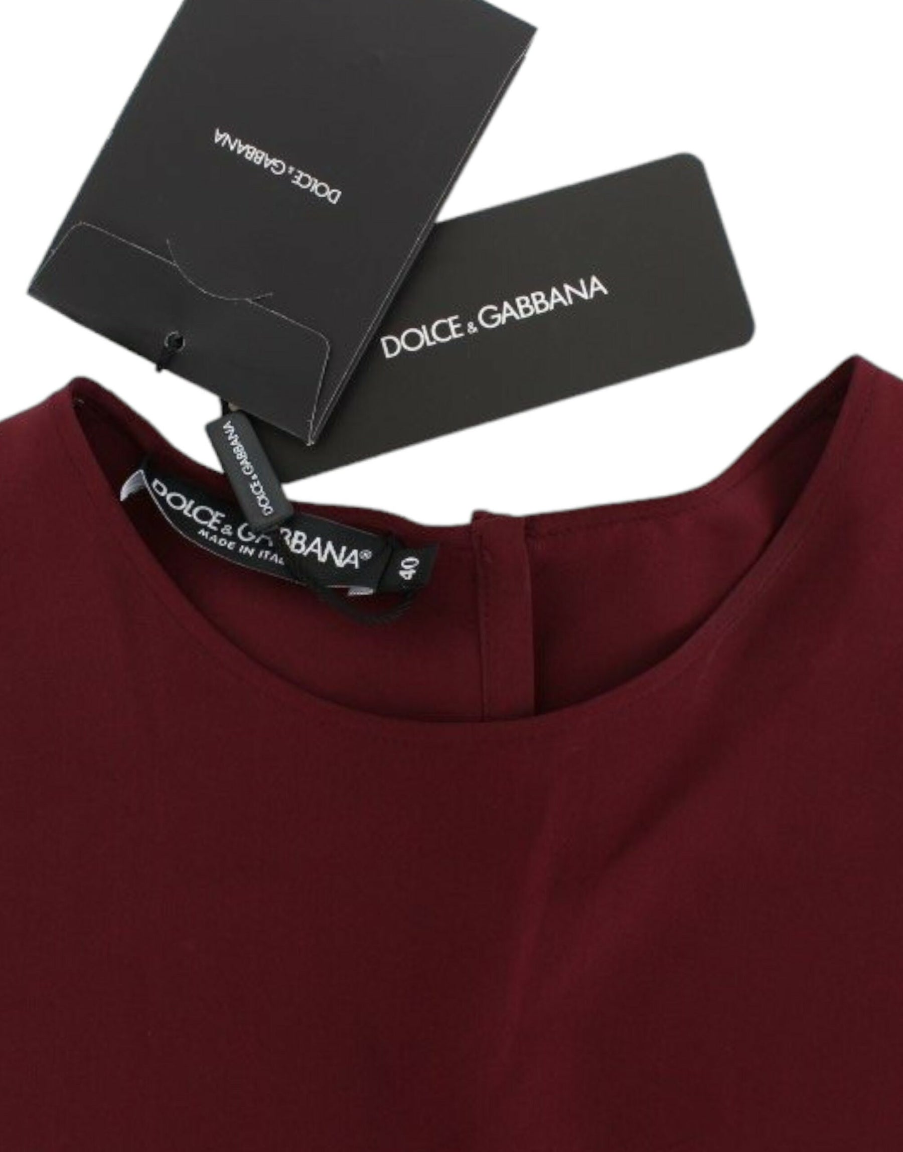 Dolce & Gabbana Red 3/4 sleeve silk blouse | Regal Royce