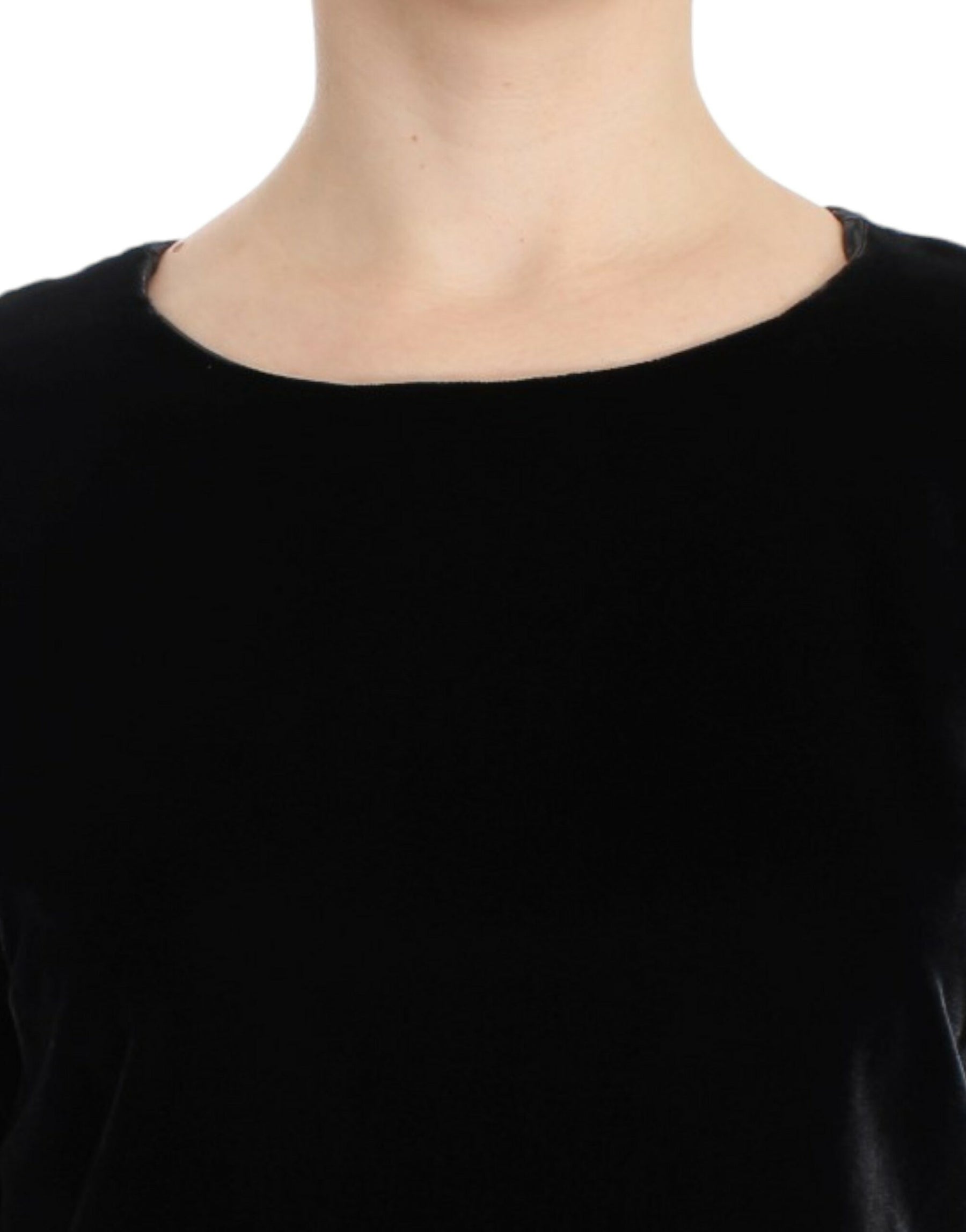 Dolce & Gabbana Black velvet shortsleeved blouse | Regal Royce