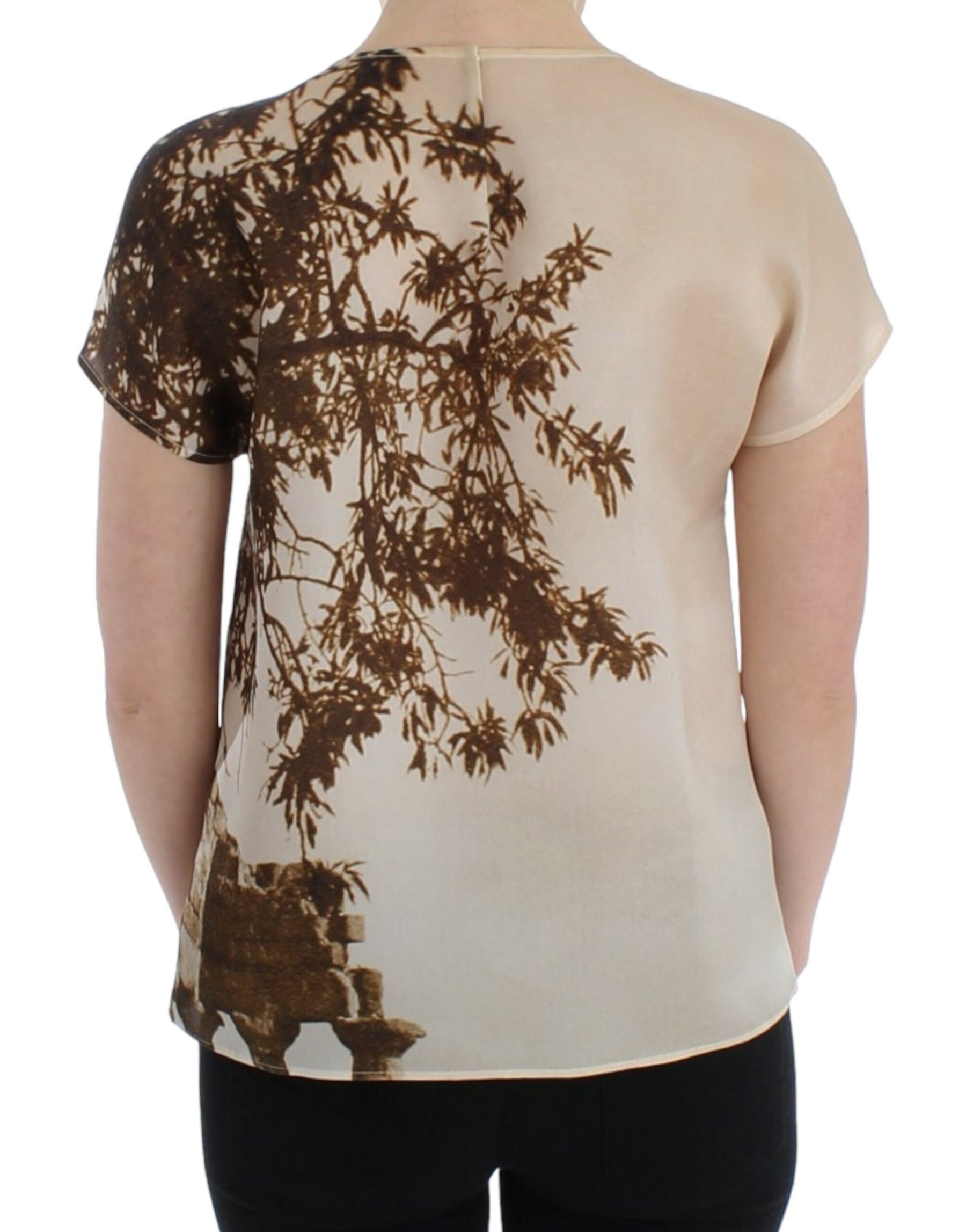 Dolce & Gabbana Brown Taormina silk blouse | Regal Royce