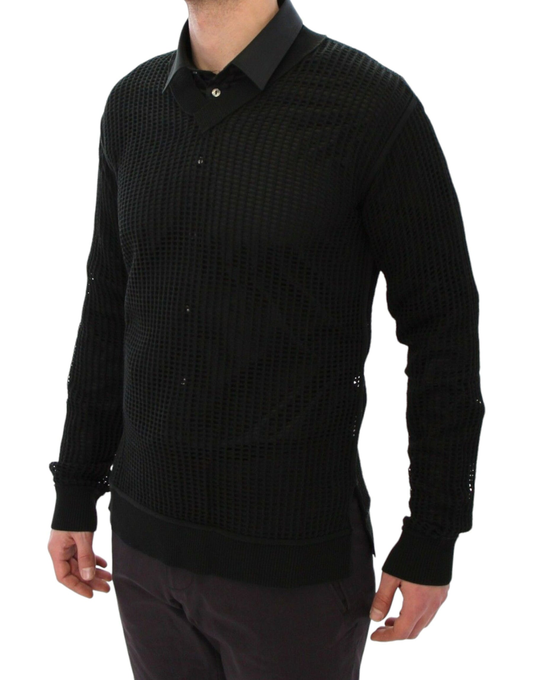 Dolce & Gabbana Dark Green Runway Netz Pullover Netted Sweater | Regal Royce