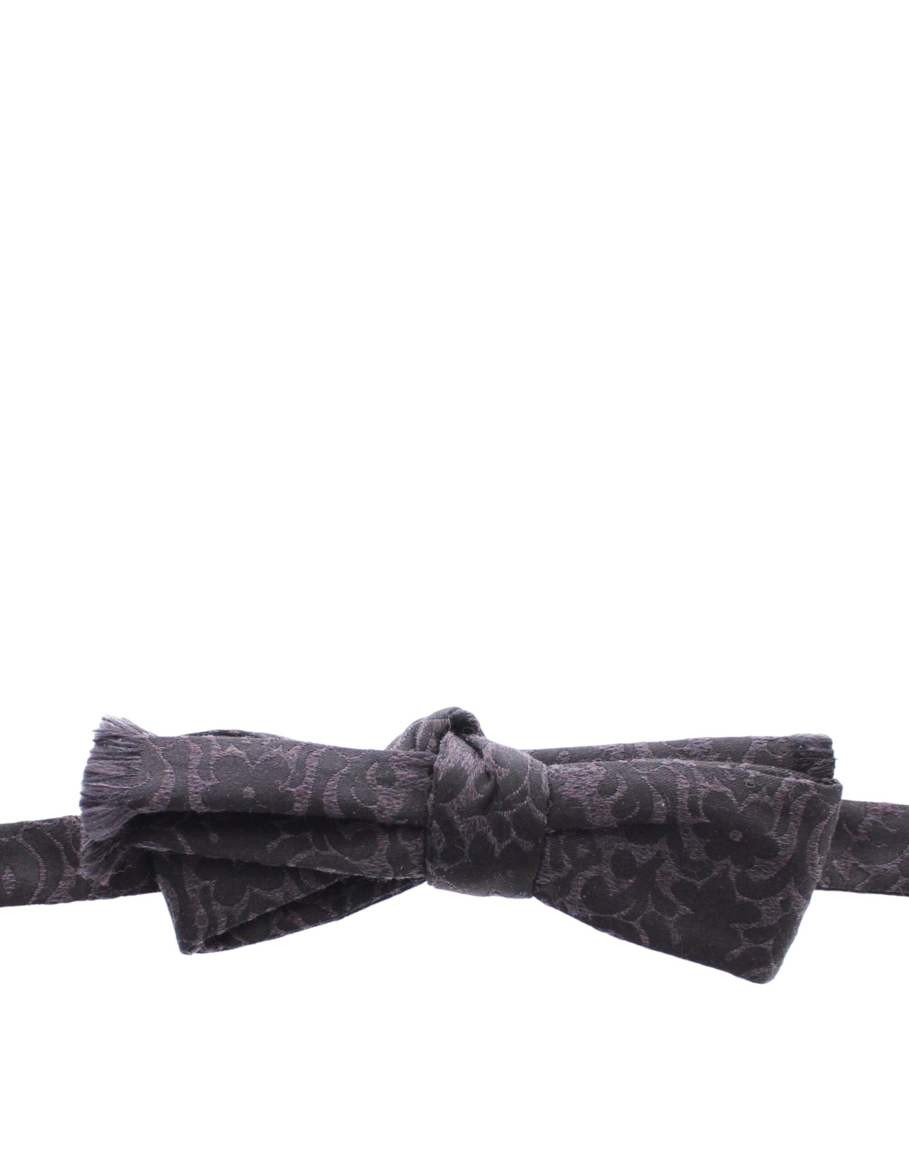 Dolce & Gabbana Gray Black Wool Silk Bow Tie | Regal Royce