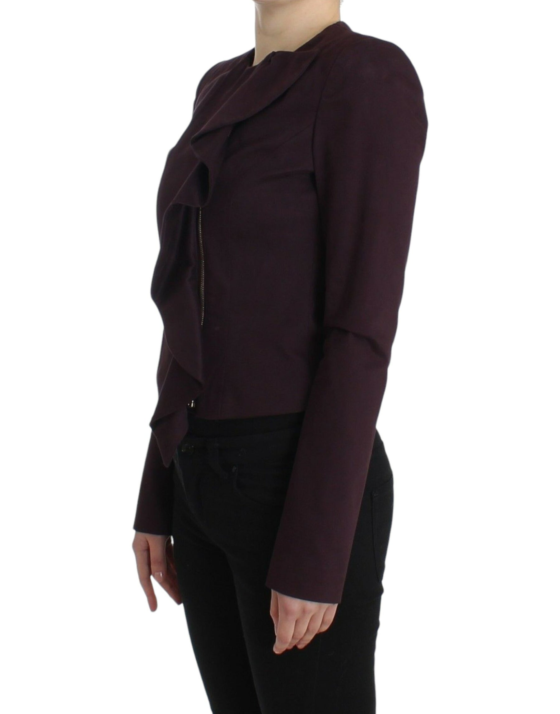 GF Ferre Purple Ruched Jacket Coat Blazer Short | Regal Royce
