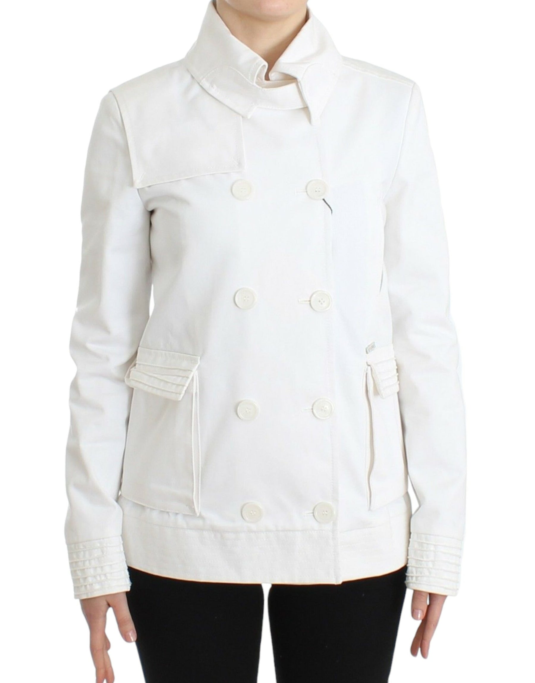GF Ferre White Double Breasted Jacket Coat Blazer | Regal Royce