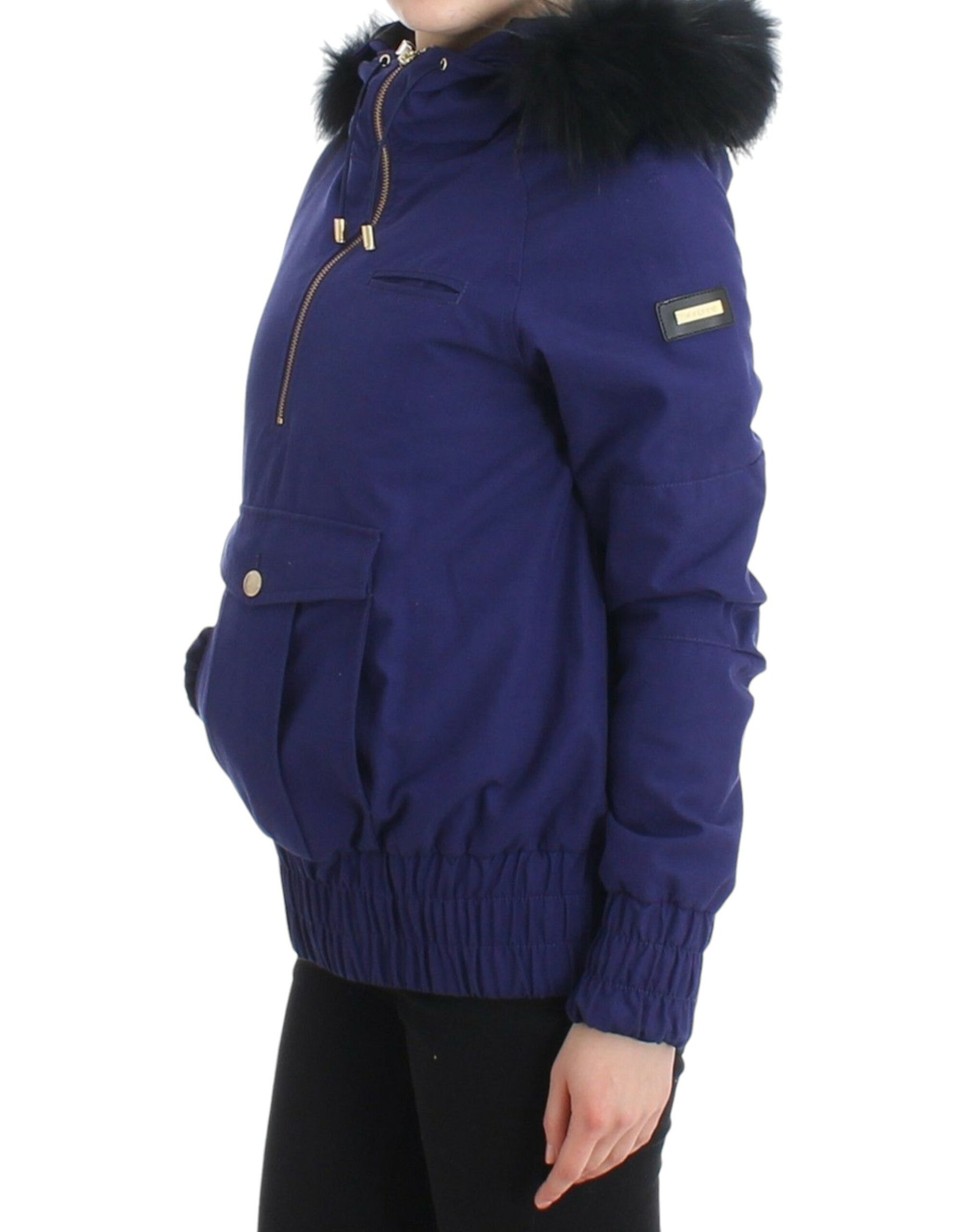 GF Ferre Blue Padded Jacket Hooded Short K-Way | Regal Royce
