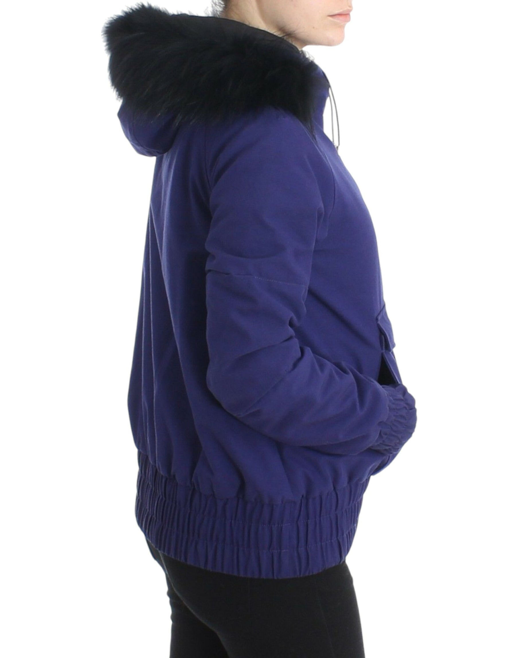 GF Ferre Blue Padded Jacket Hooded Short K-Way | Regal Royce