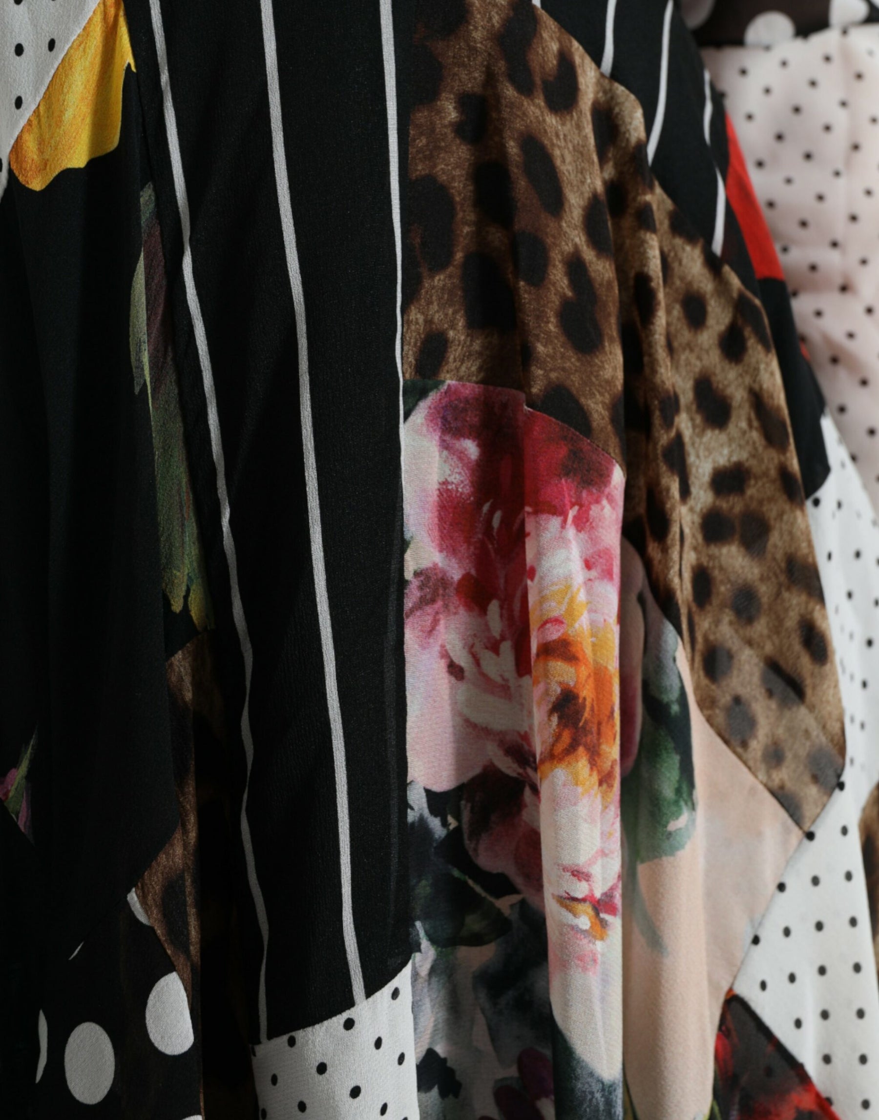 Dolce & Gabbana Multicolor Patchwork Floral Leopard Dress | Regal Royce