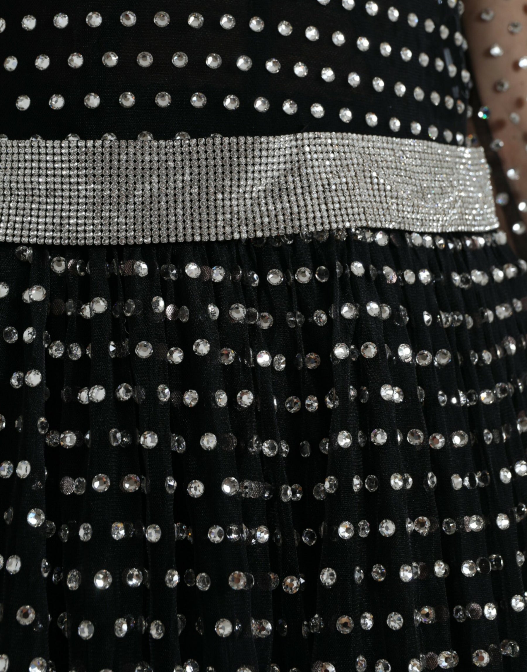 Dolce & Gabbana Black Crystal Embellished A-line Gown Dress | Regal Royce