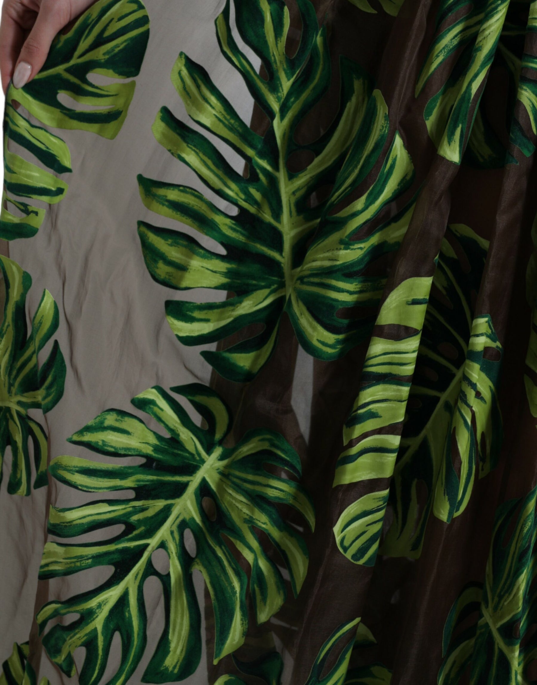 Dolce & Gabbana Green Banana Leaf Sleeveless Long Maxi Dress | Regal Royce