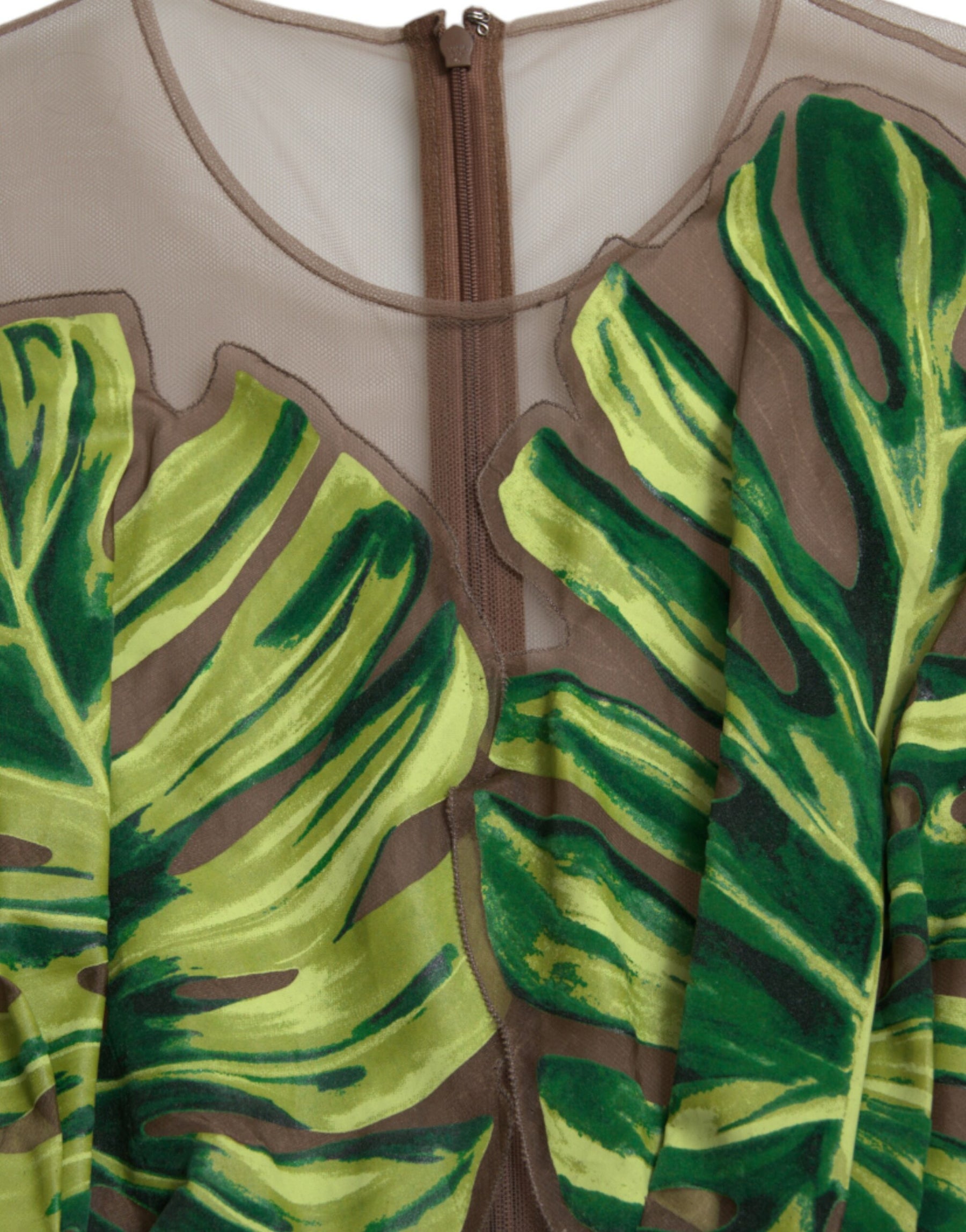 Dolce & Gabbana Green Banana Leaf Sleeveless Long Maxi Dress | Regal Royce