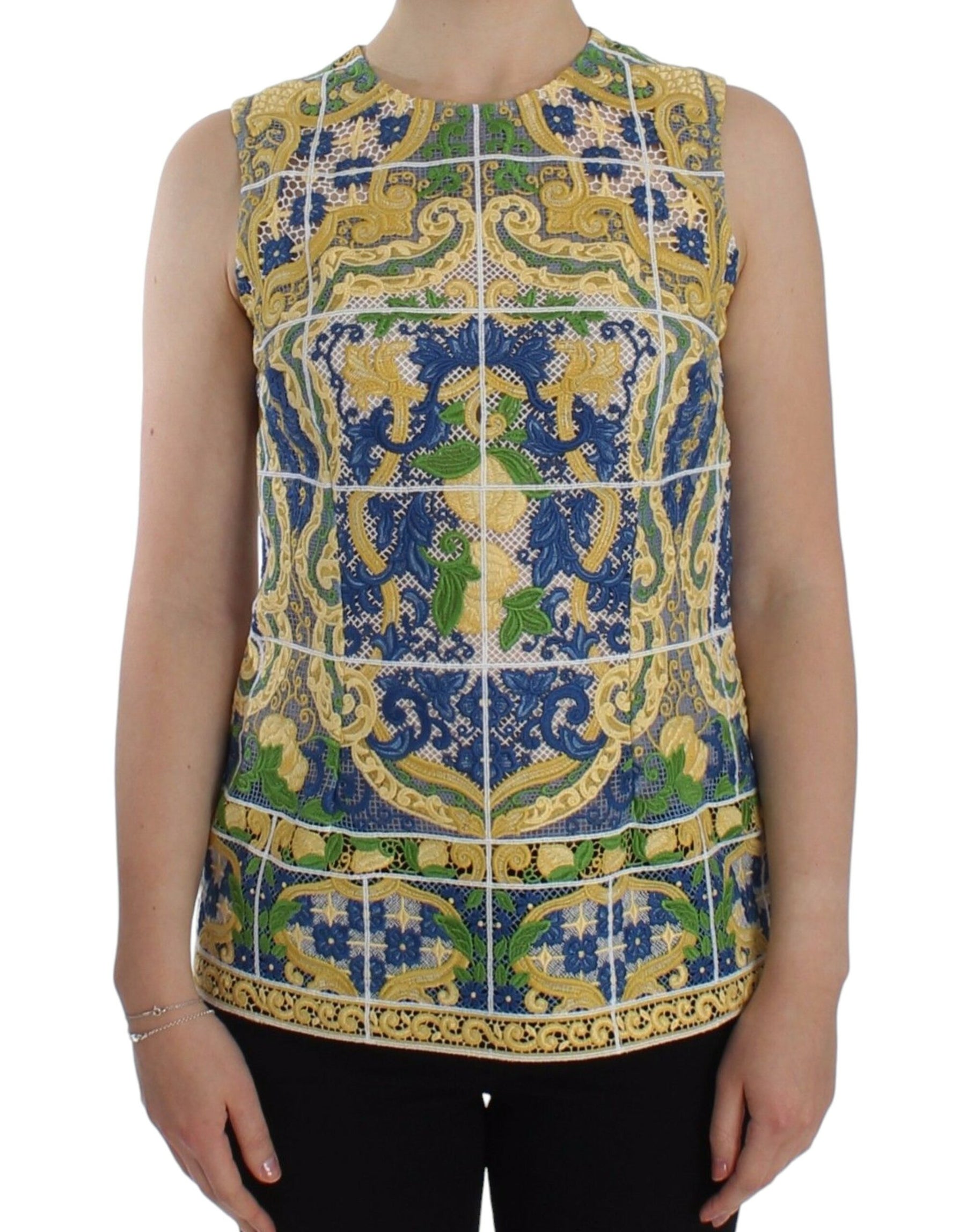 Dolce & Gabbana Multicolor Majolica Embroidered Sweater | Regal Royce