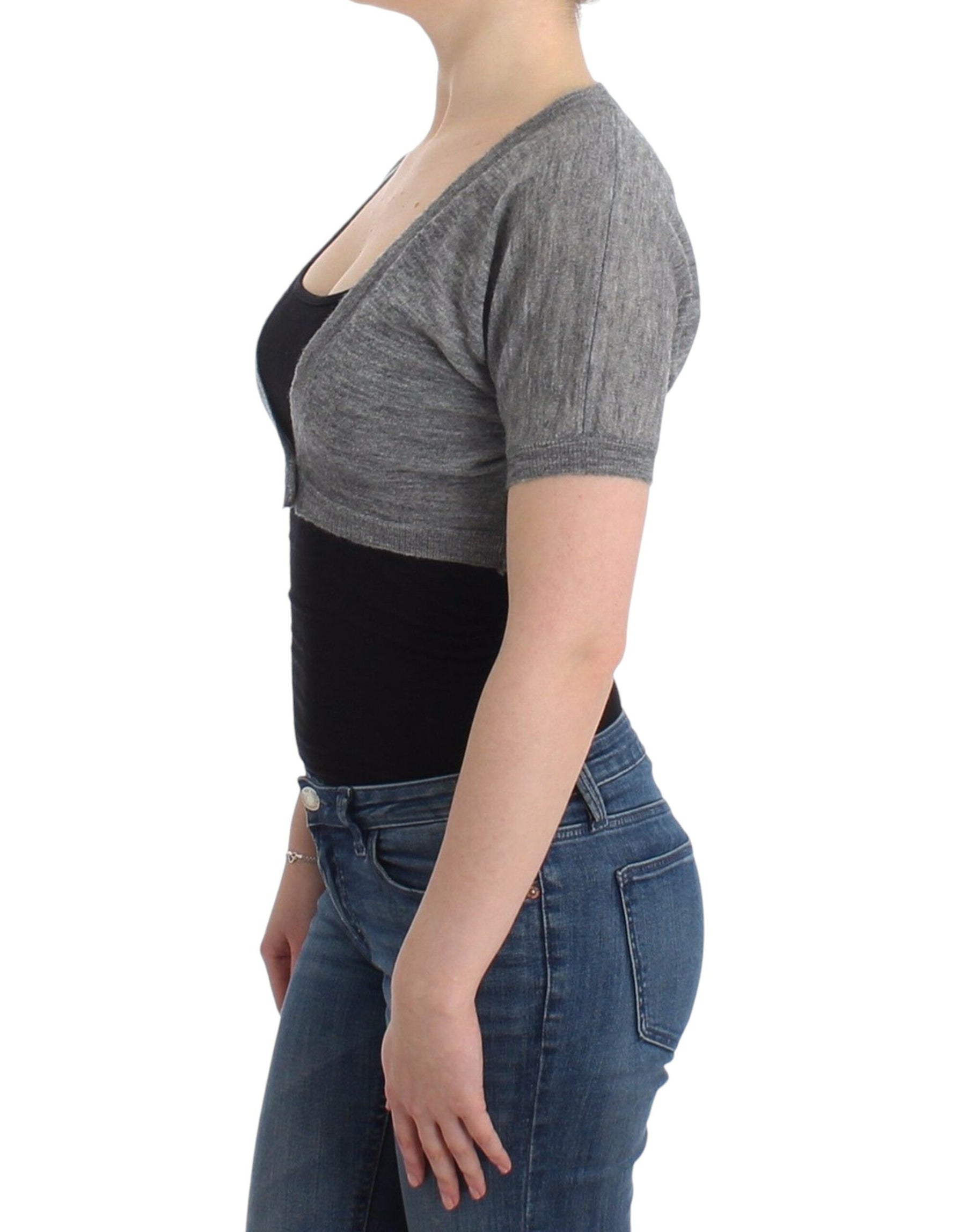 Ermanno Scervino Lingerie Knit Gray Bolero Sweater Cardigan | Regal Royce