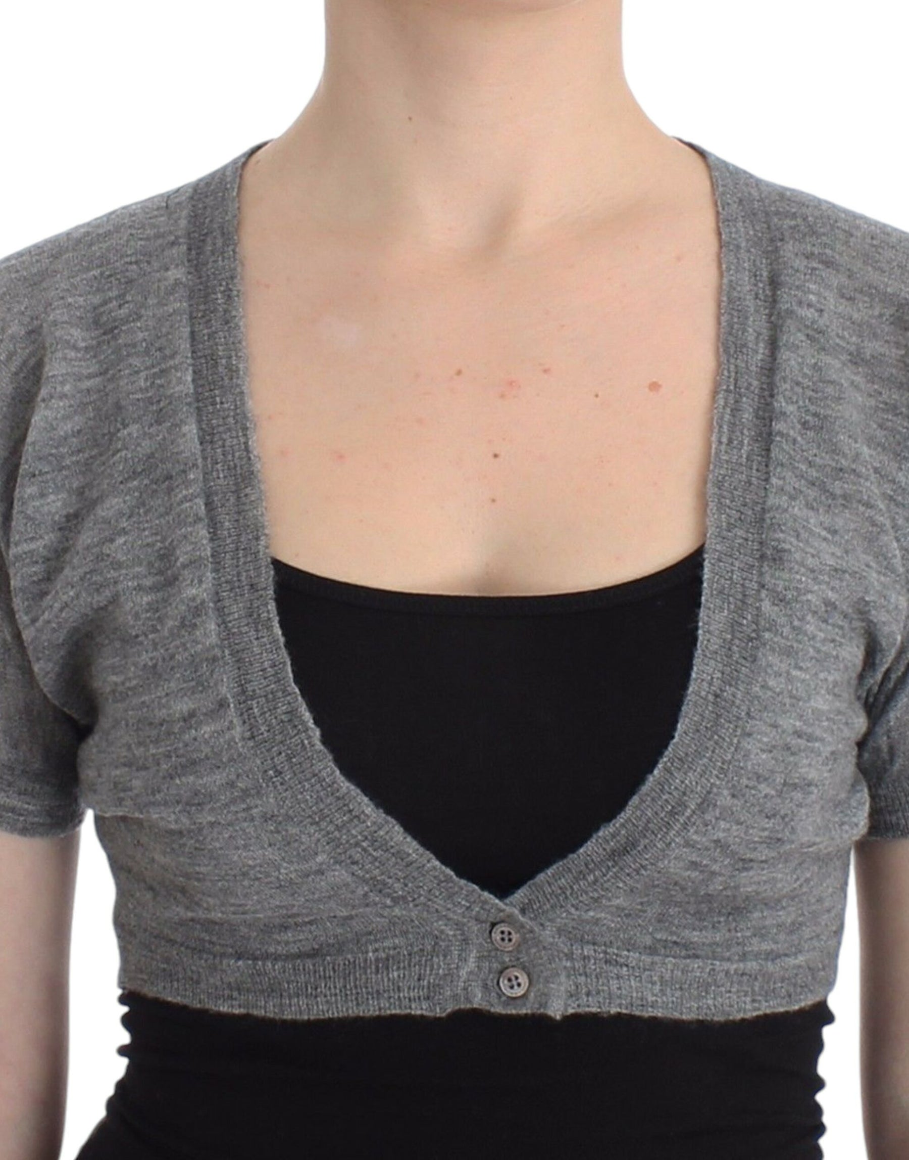 Ermanno Scervino Lingerie Knit Gray Bolero Sweater Cardigan | Regal Royce