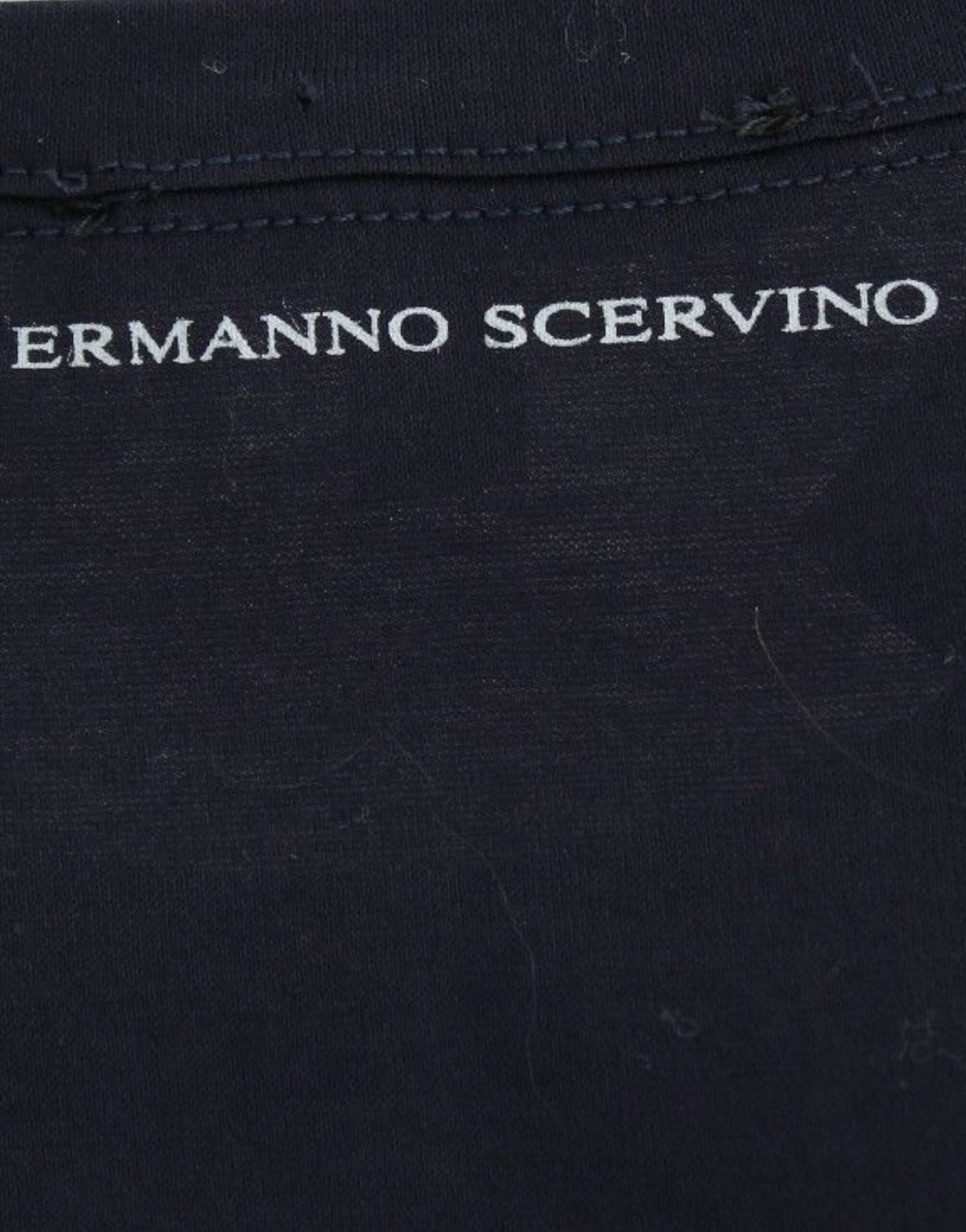 Ermanno Scervino Lingerie Blue Crewneck Cotton Logo T-shirt | Regal Royce