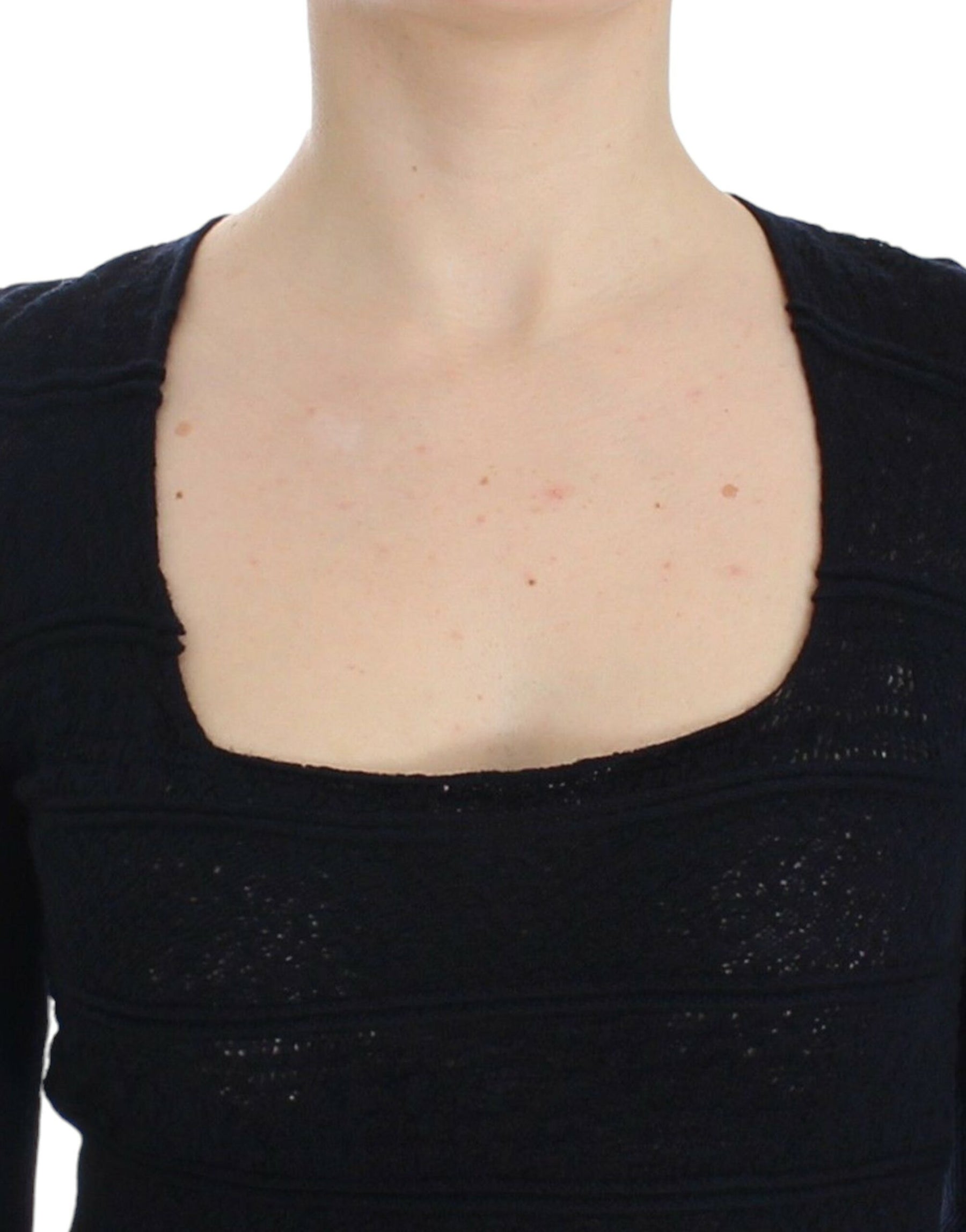 Ermanno Scervino Blue Knitted Wool Stretch Sweater Top | Regal Royce