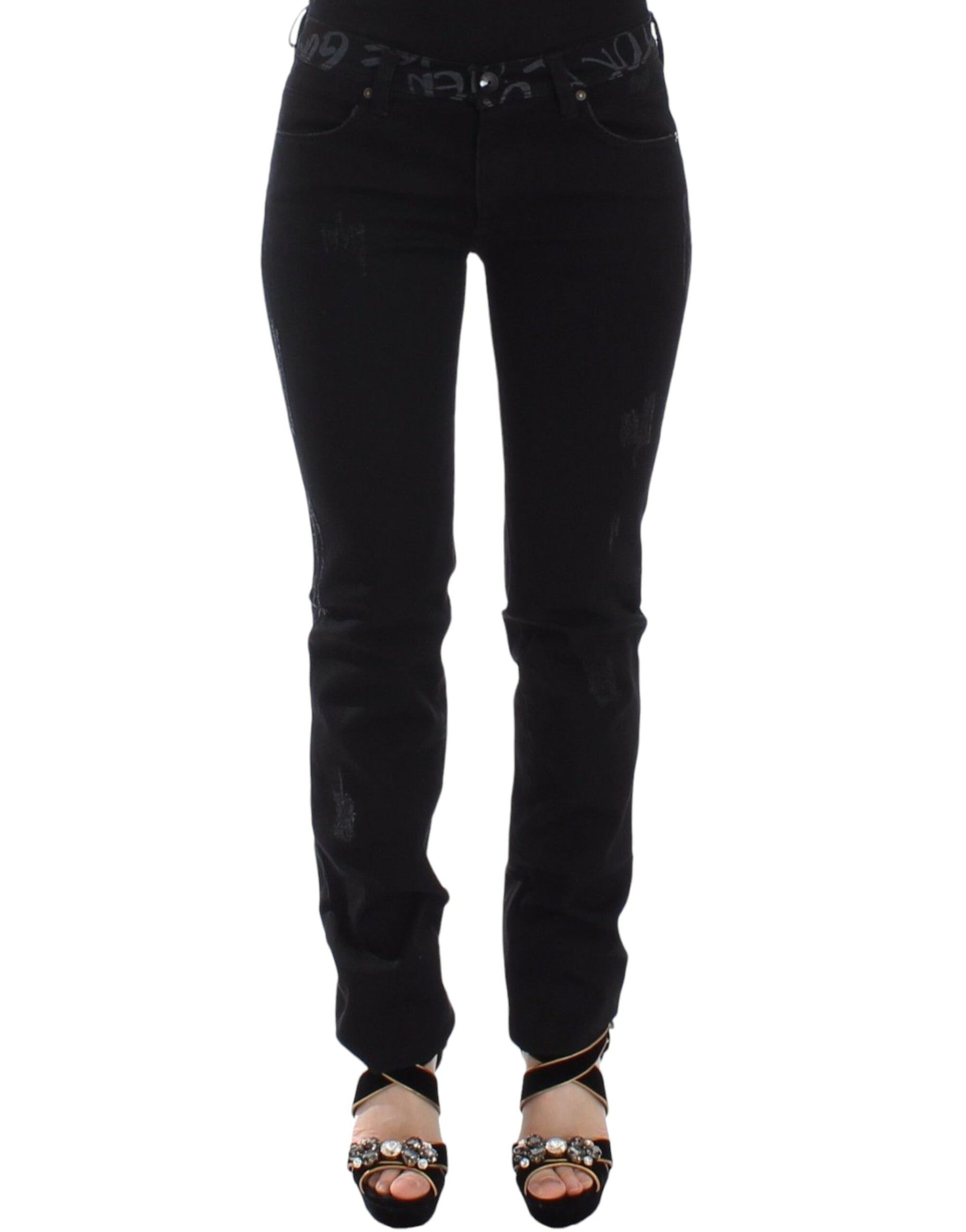 Ermanno Scervino Black Slim Jeans Denim Pants Skinny Stretch | Regal Royce