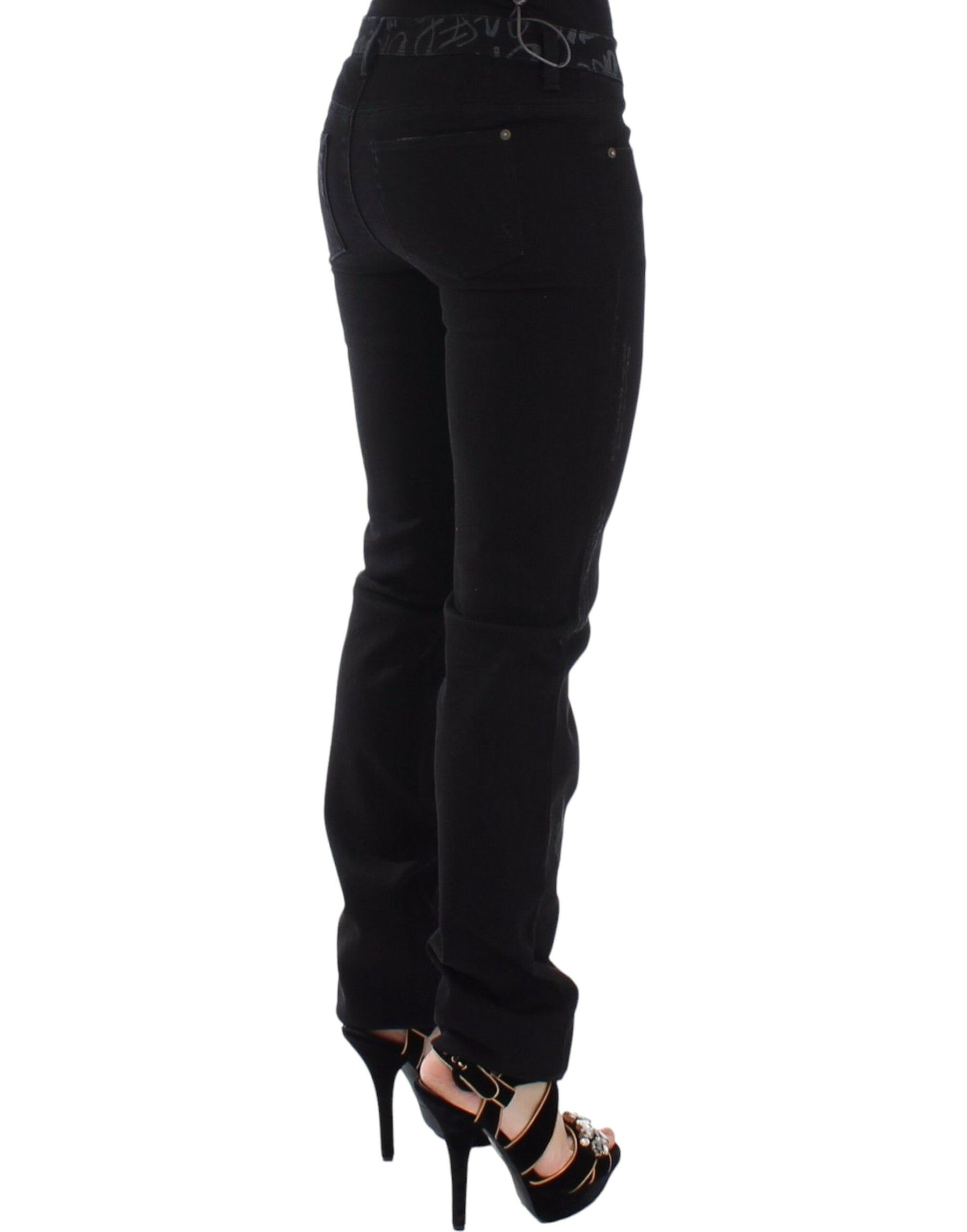 Ermanno Scervino Black Slim Jeans Denim Pants Skinny Stretch | Regal Royce