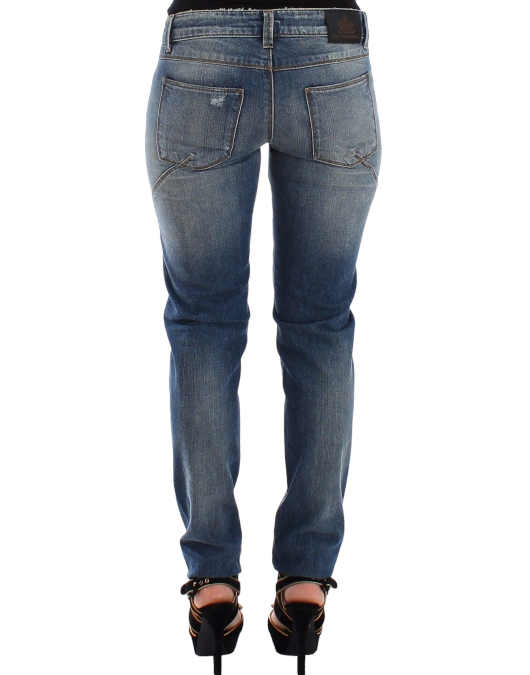 Ermanno Scervino Blue Slim Jeans Denim Pants Straight Stretch | Regal Royce