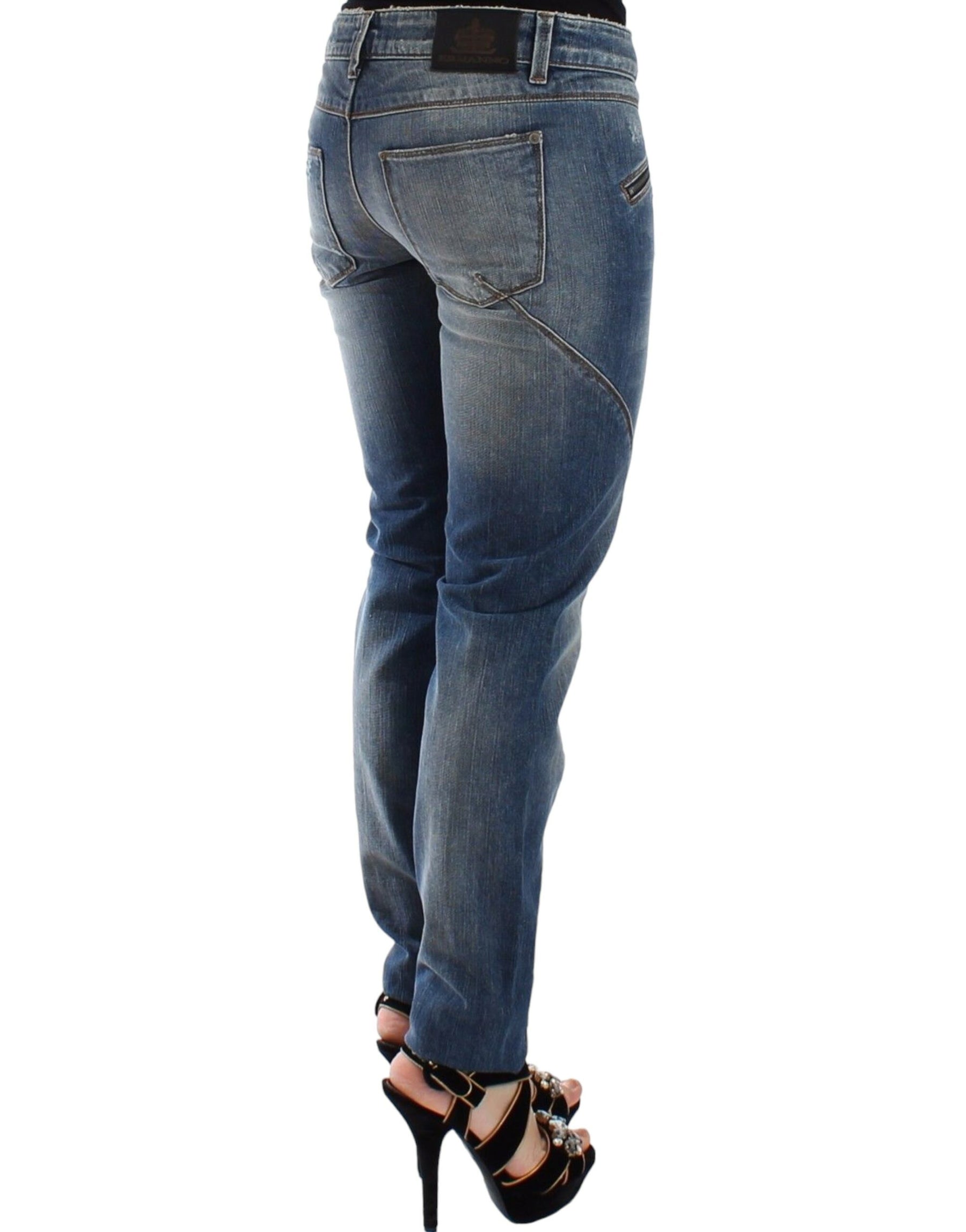Ermanno Scervino Blue Slim Jeans Denim Pants Straight Stretch | Regal Royce