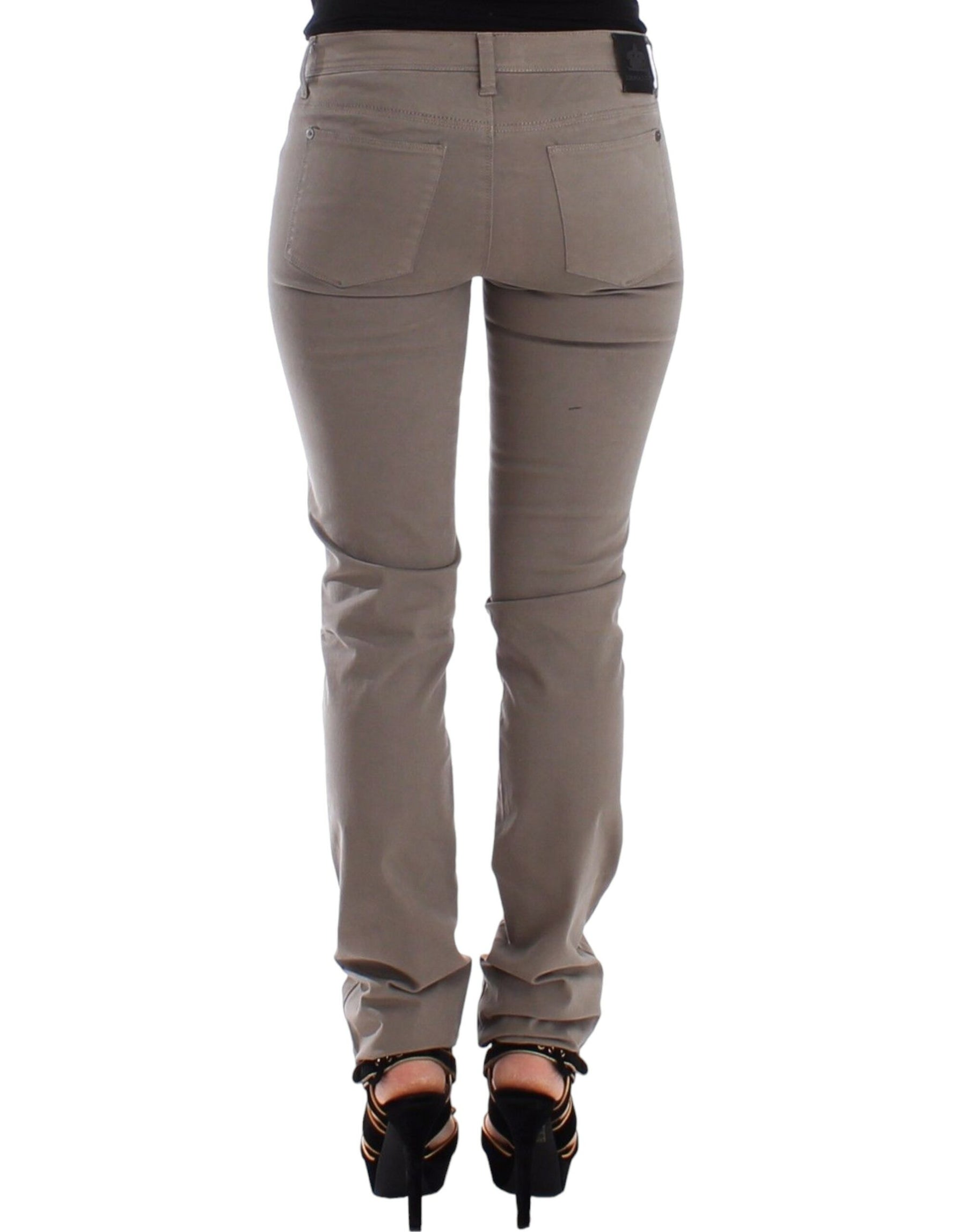 Ermanno Scervino Taupe Beige Slim Jeans Denim Pants Skinny | Regal Royce