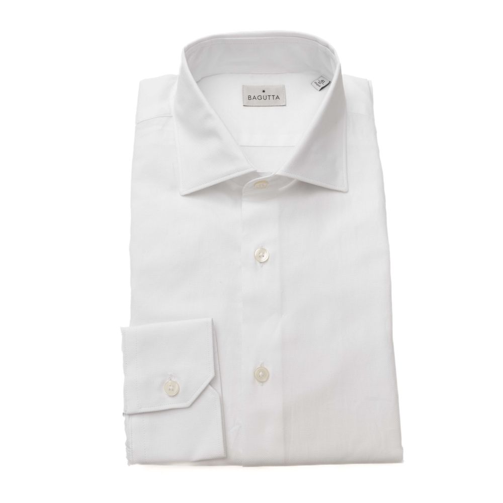 Bagutta White Cotton Men Shirt | Regal Royce
