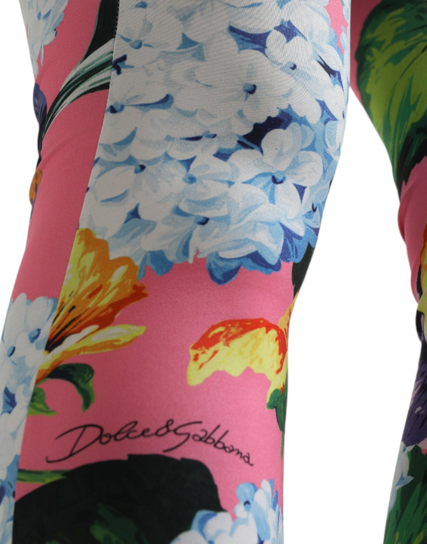 Dolce & Gabbana Multicolor Floral High Waist Leggings Pants | Regal Royce