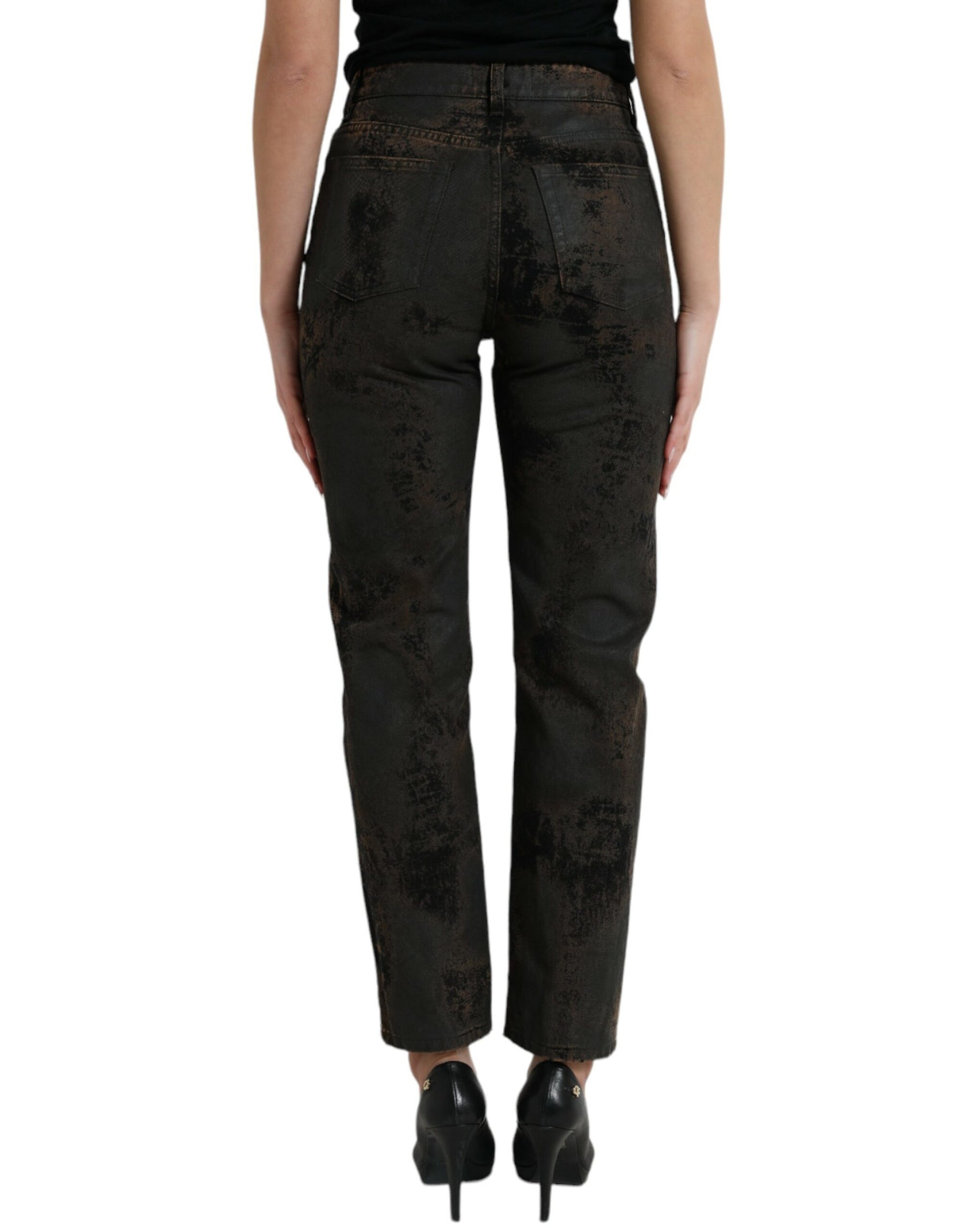 Dolce & Gabbana Brown BOYFRIEND Mid Waist Cotton Denim Jeans | Regal Royce
