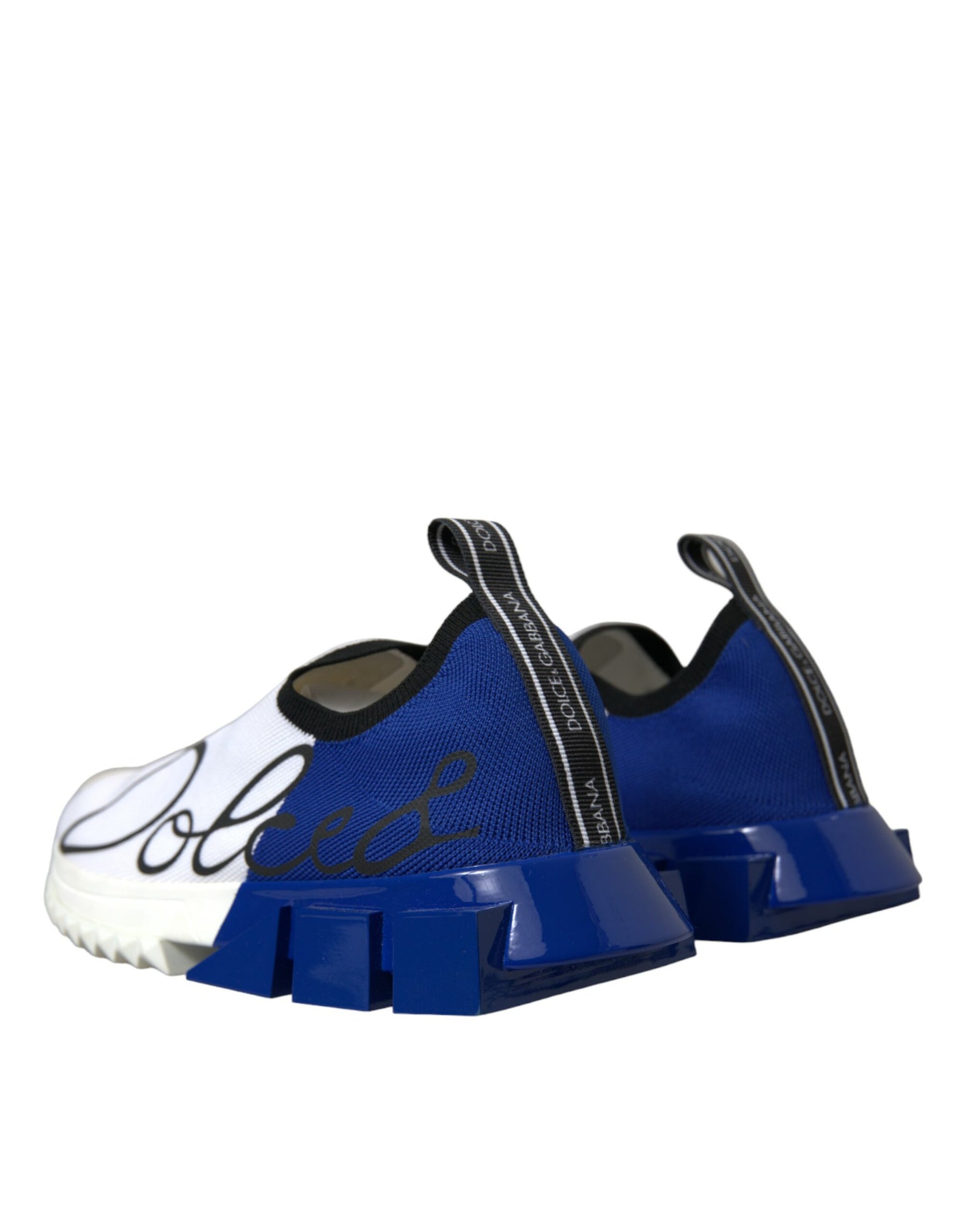 Dolce & Gabbana White Blue Sorrento Low Top Men Casual Sneakers Shoes | Regal Royce