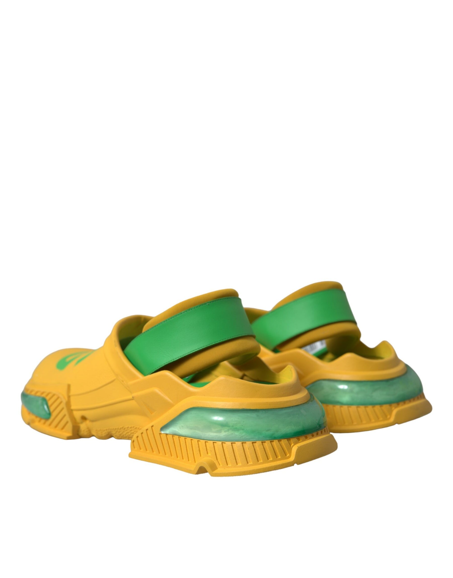 Dolce & Gabbana Yellow Green Rubber Clogs Men Slippers Men Shoes | Regal Royce