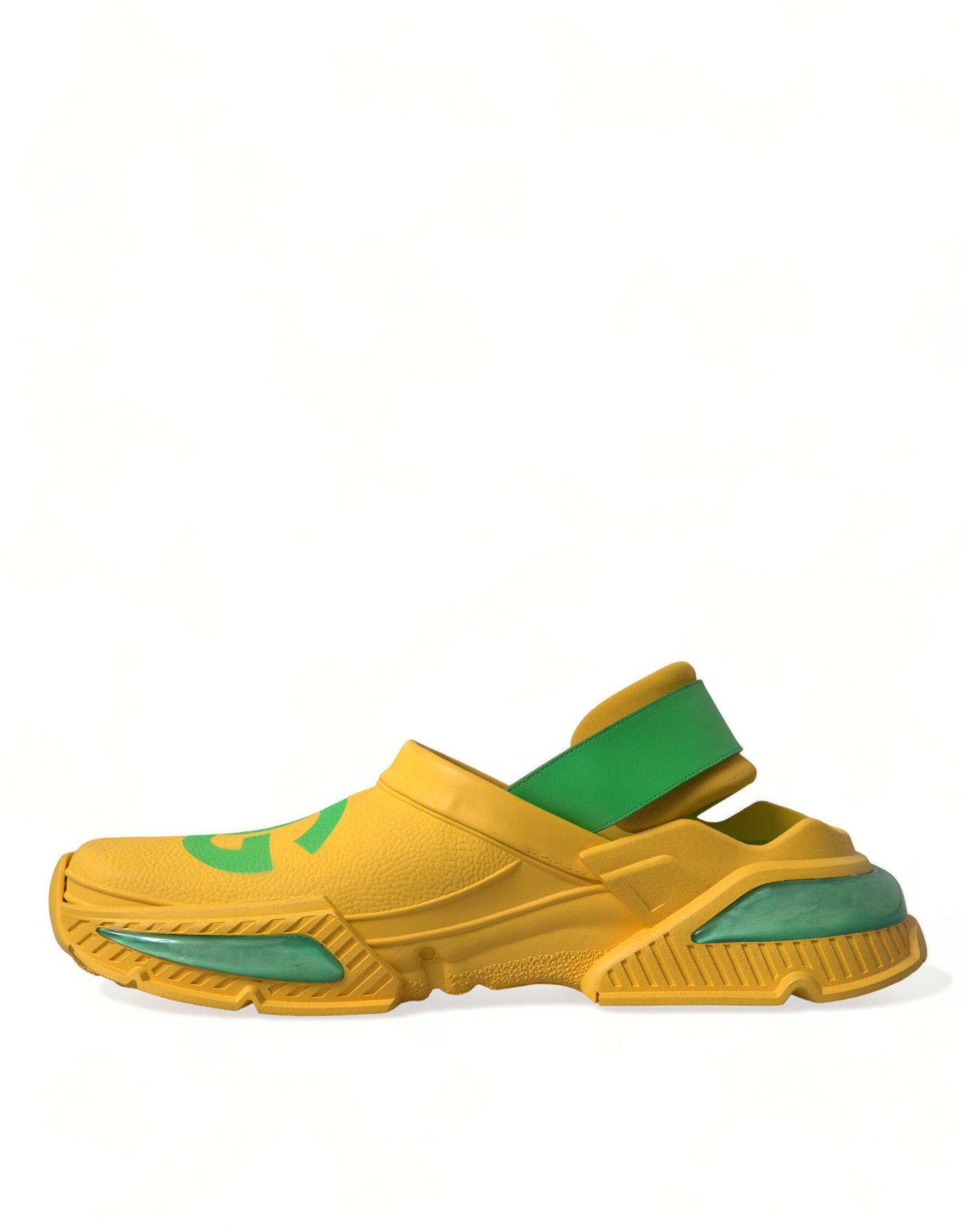 Dolce & Gabbana Yellow Green Rubber Clogs Men Slippers Men Shoes | Regal Royce