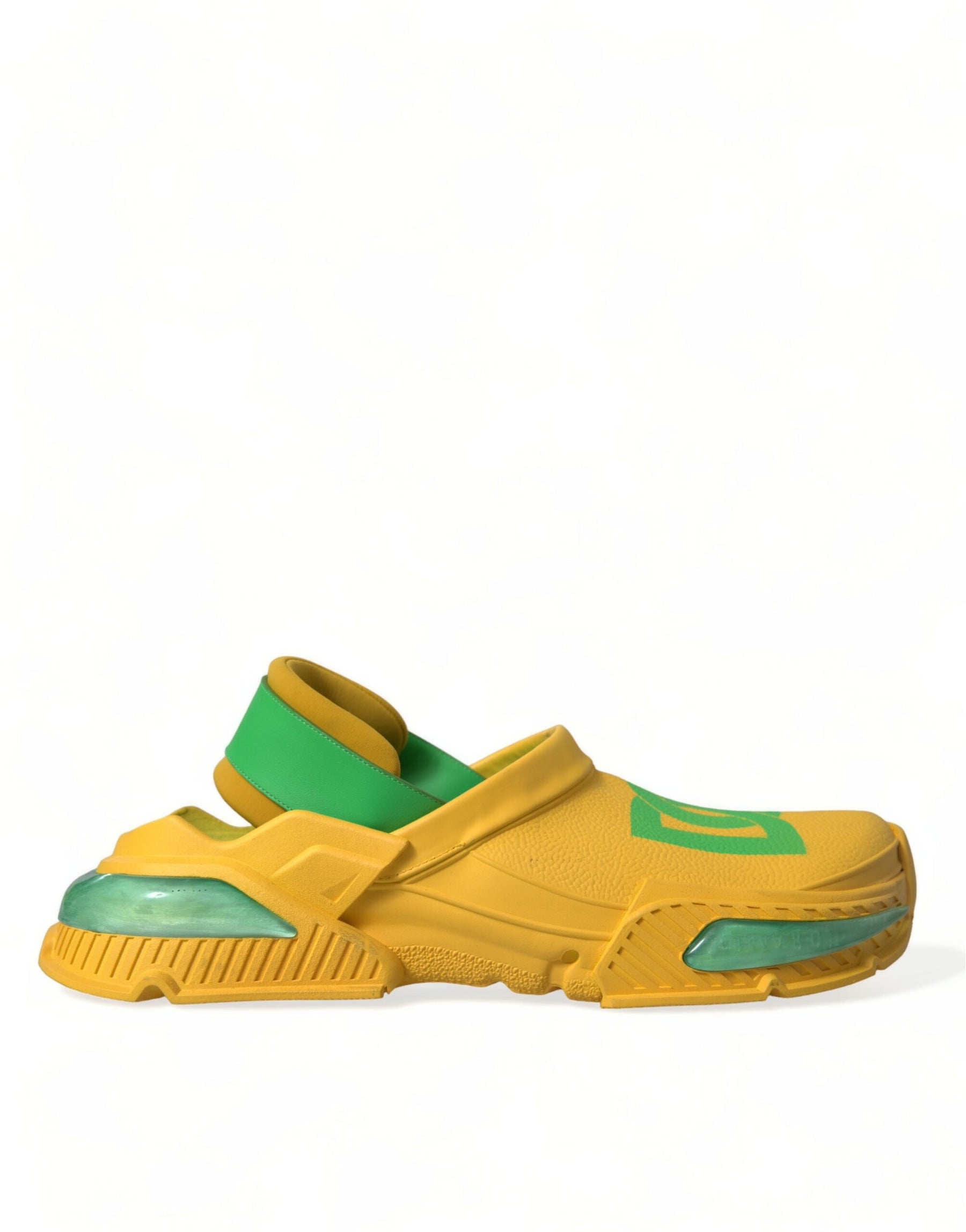 Dolce & Gabbana Yellow Green Rubber Clogs Men Slippers Men Shoes | Regal Royce