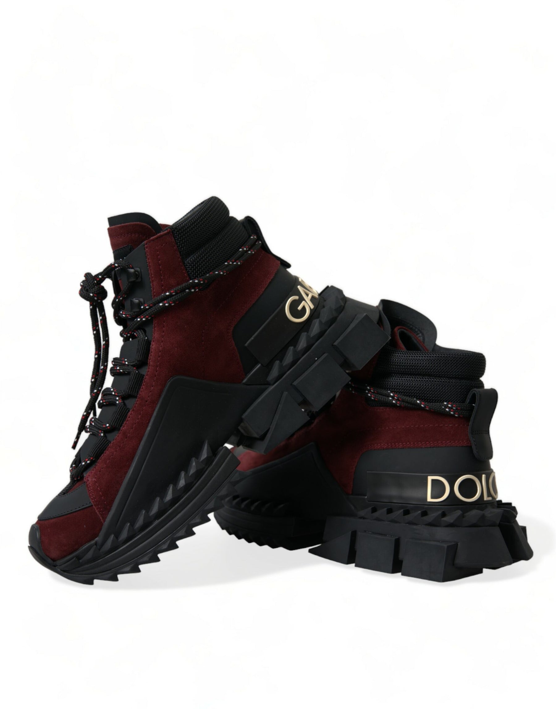 Dolce & Gabbana Burgundy Super King High Top Men Sneakers Shoes | Regal Royce