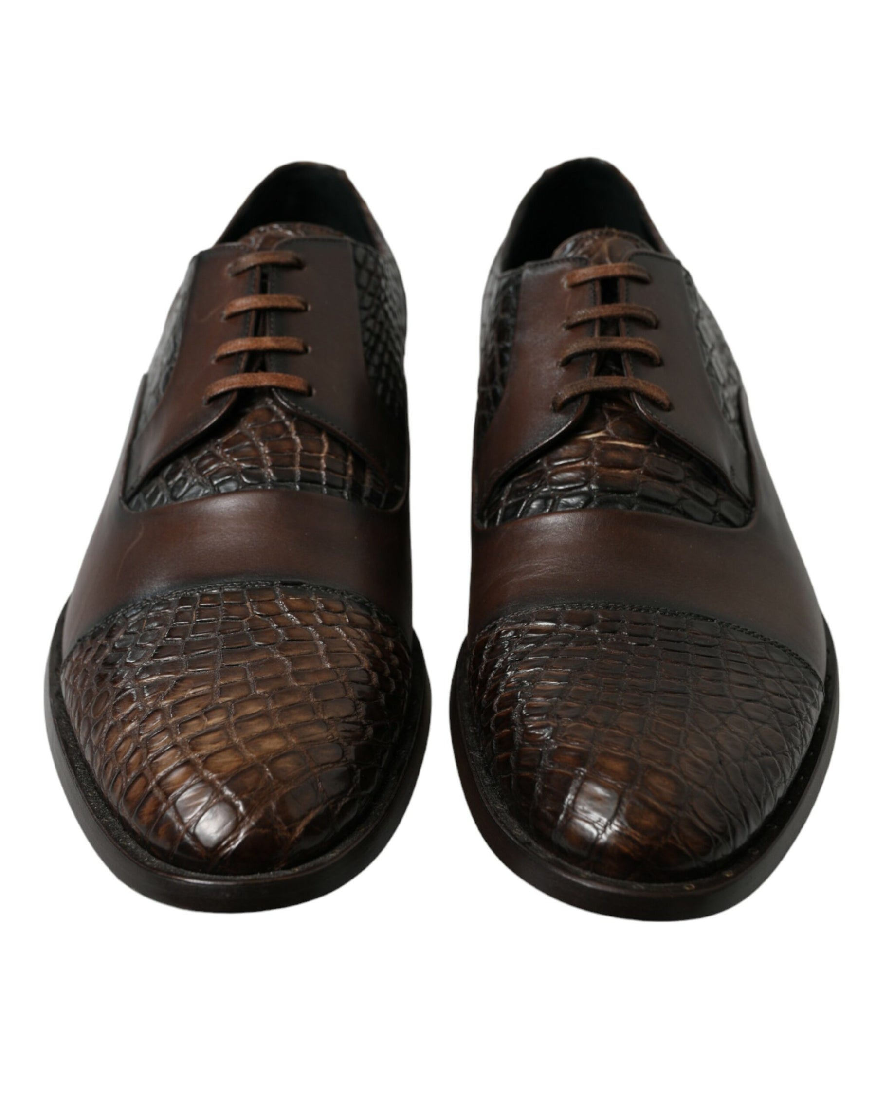 Dolce & Gabbana Brown Exotic Leather Lace Up Oxford Dress Shoes | Regal Royce