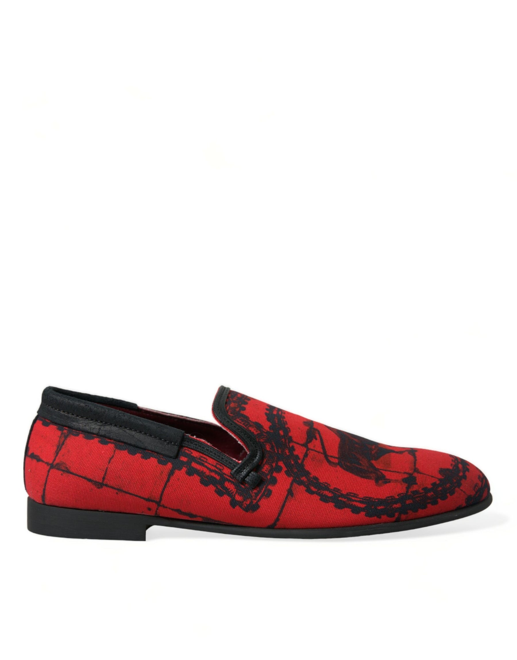 Dolce & Gabbana Red Black Torero Loafers Slippers Men Shoes | Regal Royce