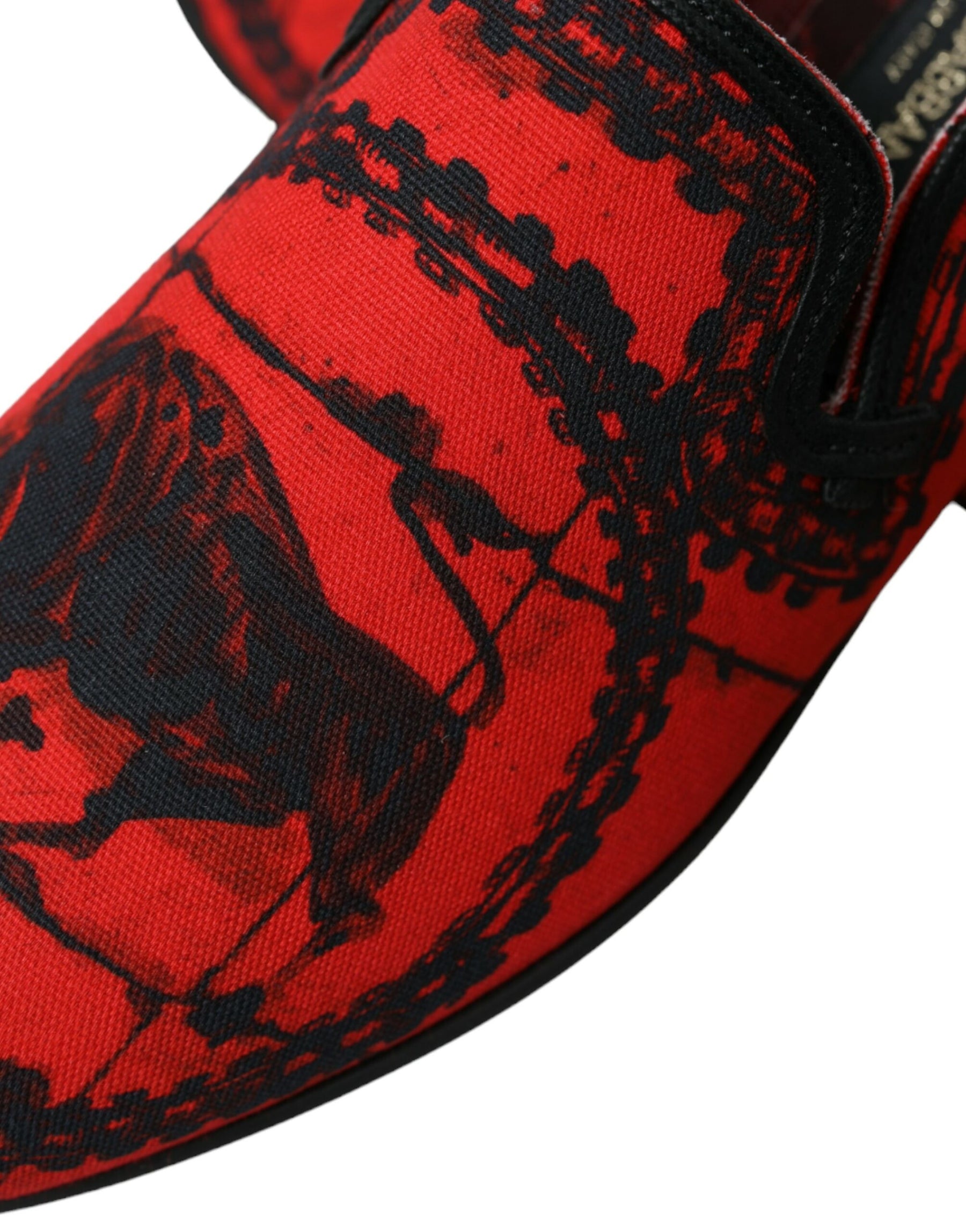 Dolce & Gabbana Red Black Torero Loafers Slippers Men Shoes | Regal Royce
