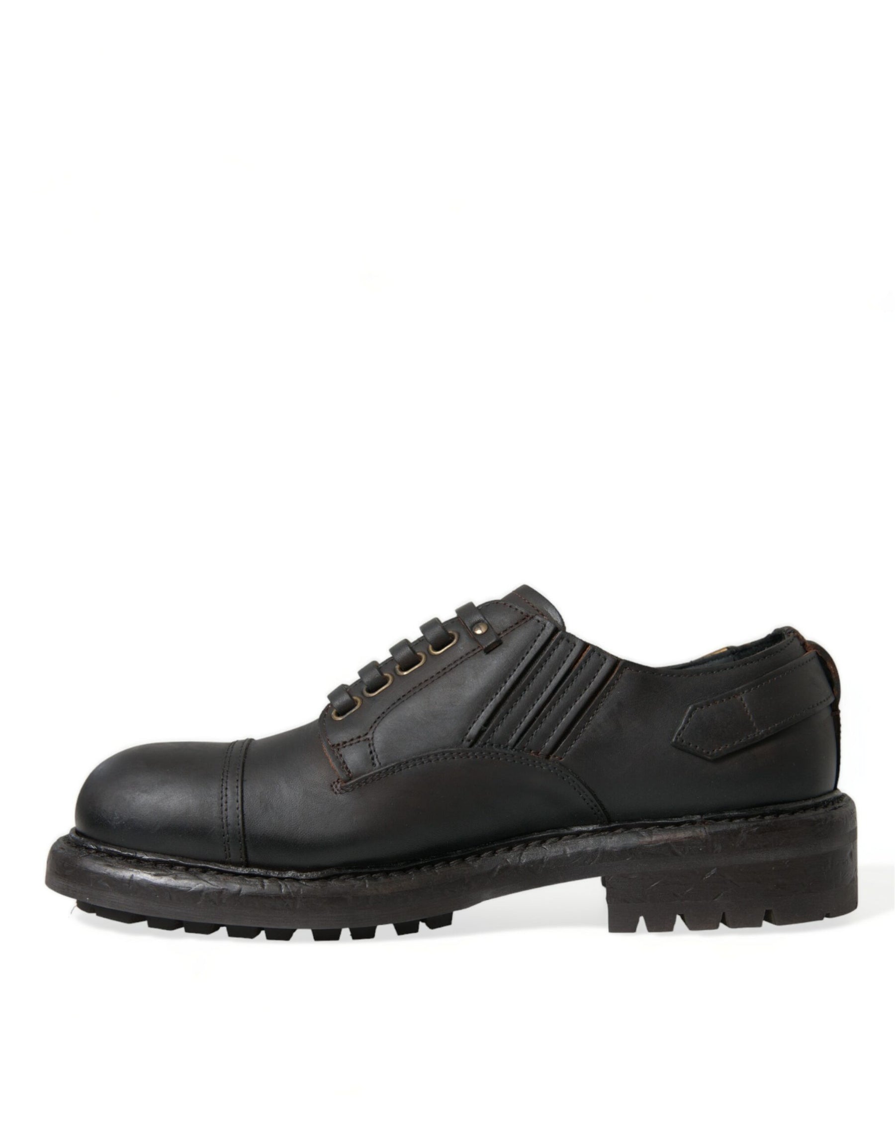 Dolce & Gabbana Brown Leather Lace Up Derby Men Dress Shoes | Regal Royce
