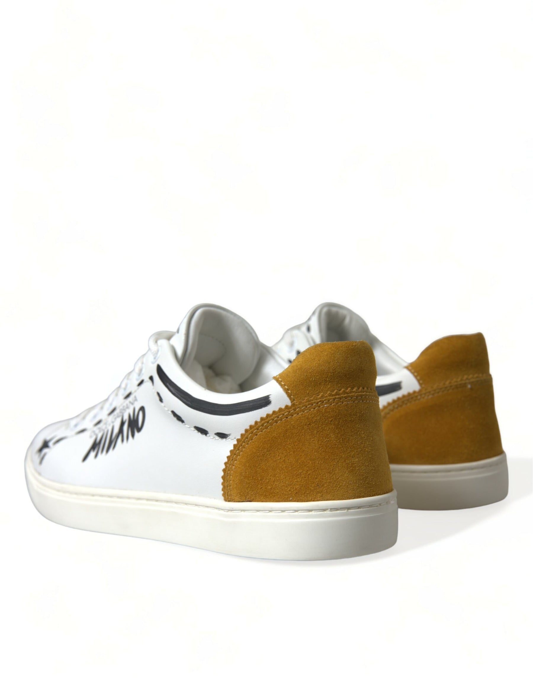 Dolce & Gabbana White Leather LOVE Milano Men Sneakers Shoes | Regal Royce