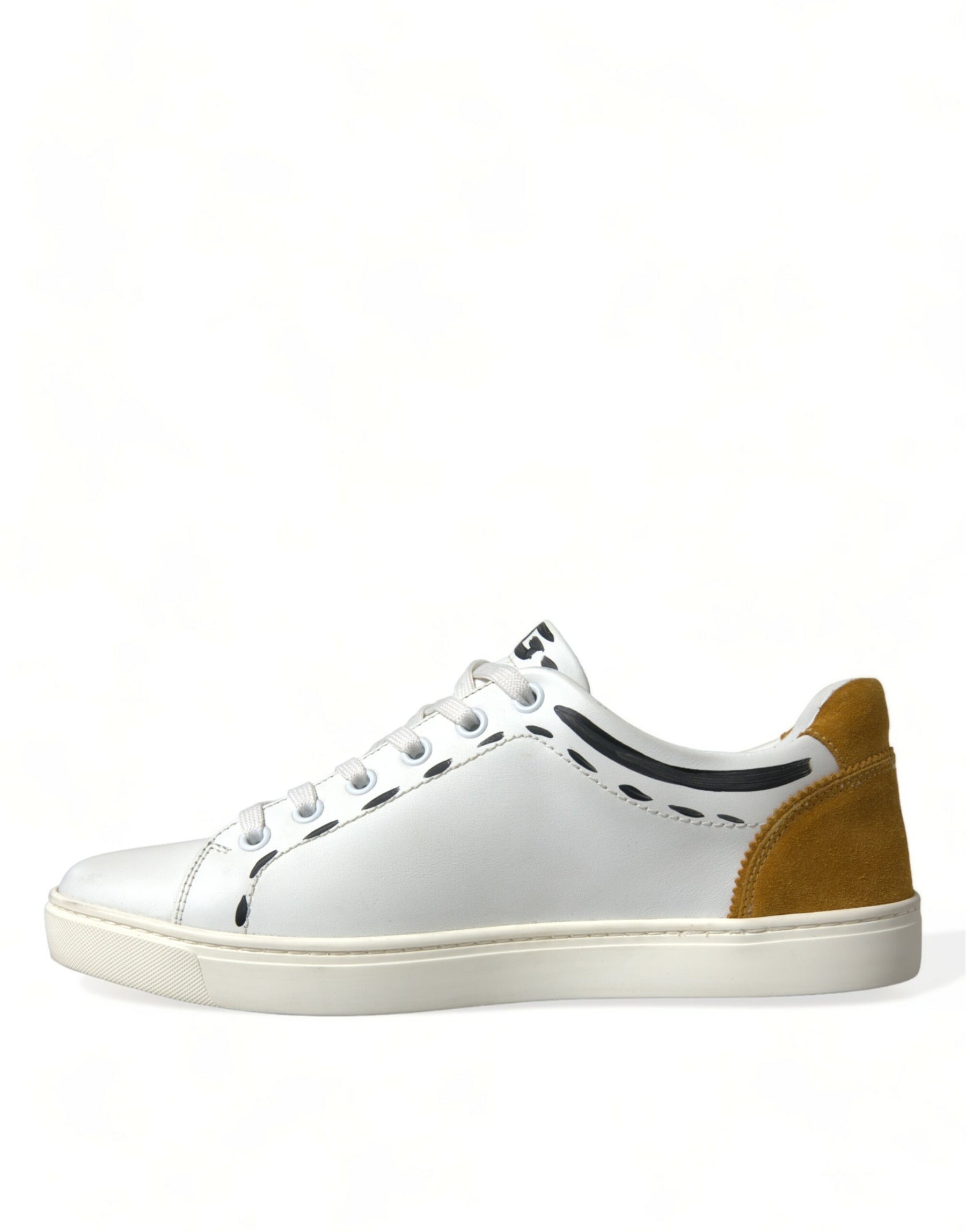 Dolce & Gabbana White Leather LOVE Milano Men Sneakers Shoes | Regal Royce