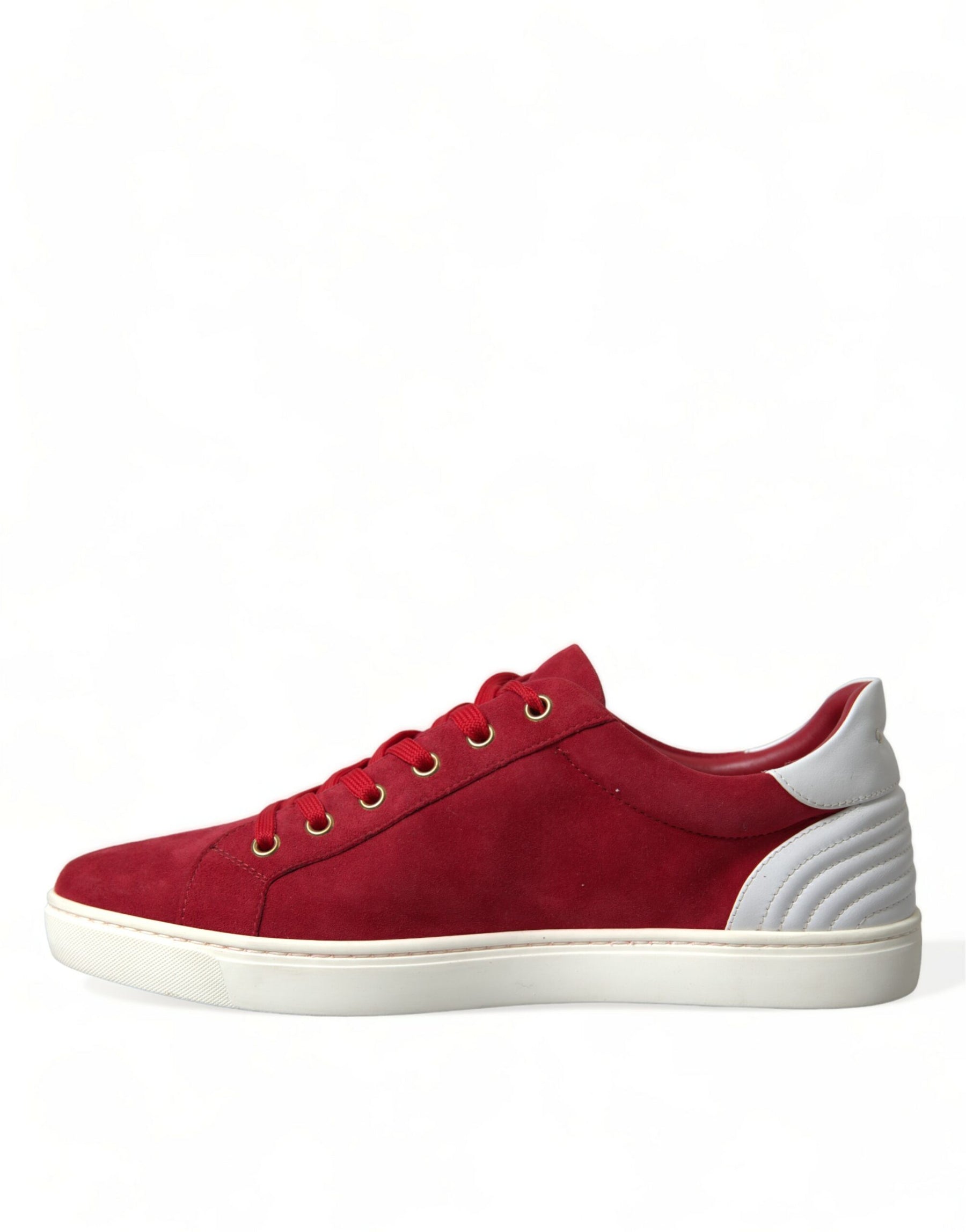 Dolce & Gabbana Red Suede Leather Men Low Top Sneakers Shoes | Regal Royce