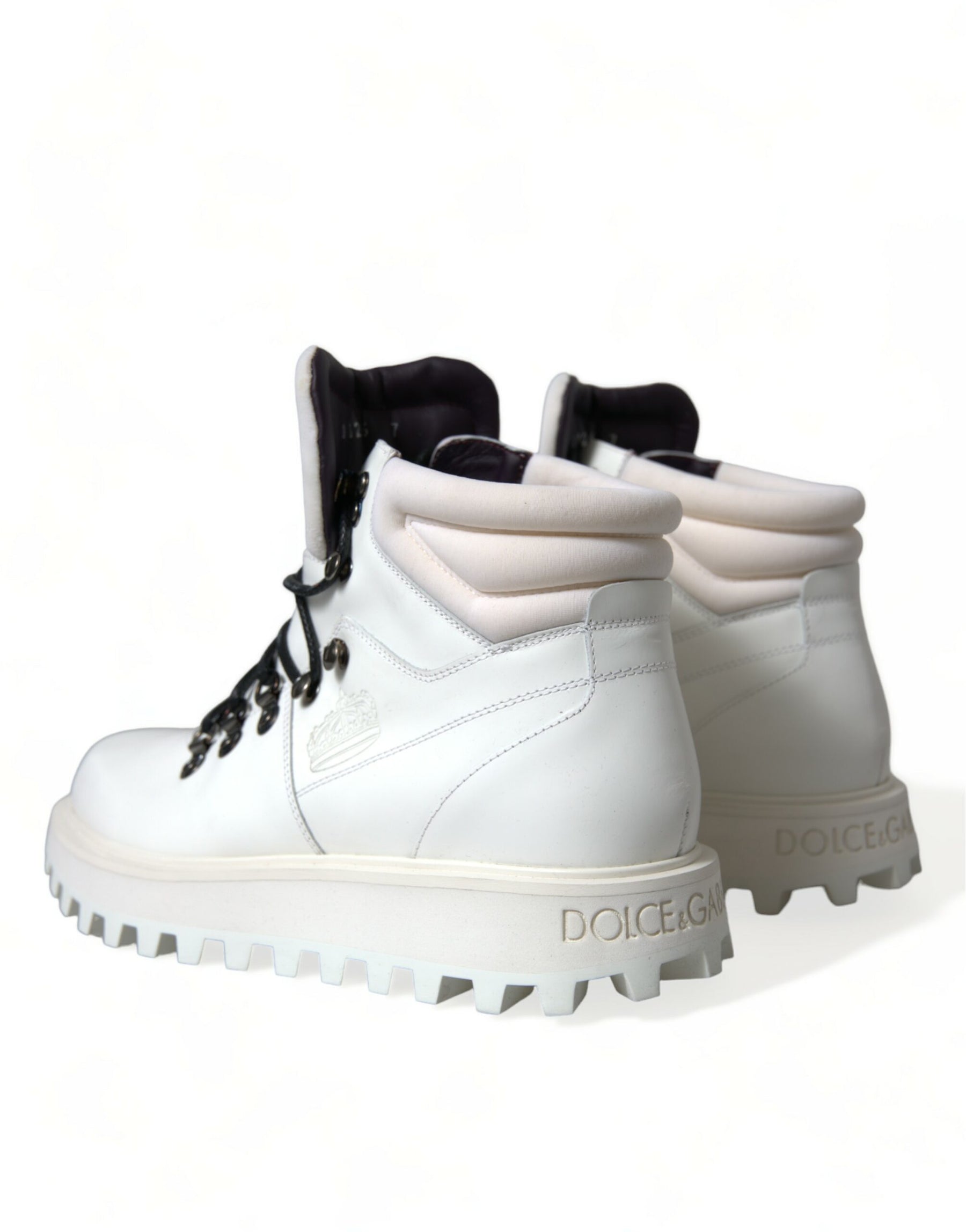 Dolce & Gabbana White Vulcano Trekking Ankle Boots Shoes | Regal Royce