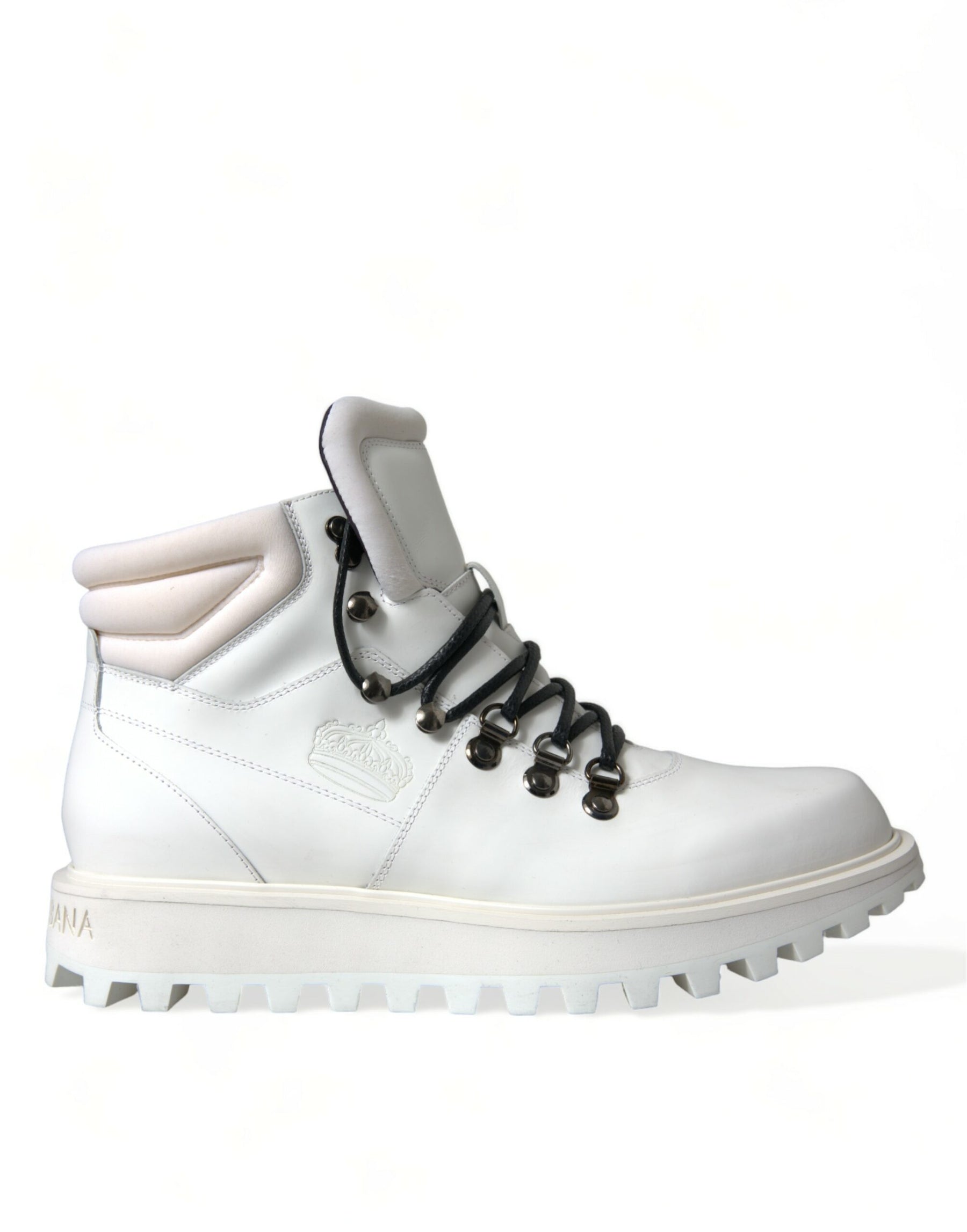 Dolce & Gabbana White Vulcano Trekking Ankle Boots Shoes | Regal Royce