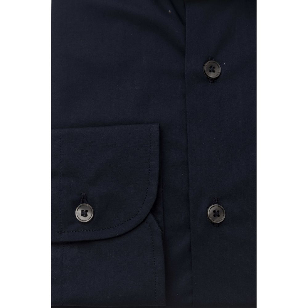 Bagutta Blue Cotton Men's Slim Shirt | Regal Royce