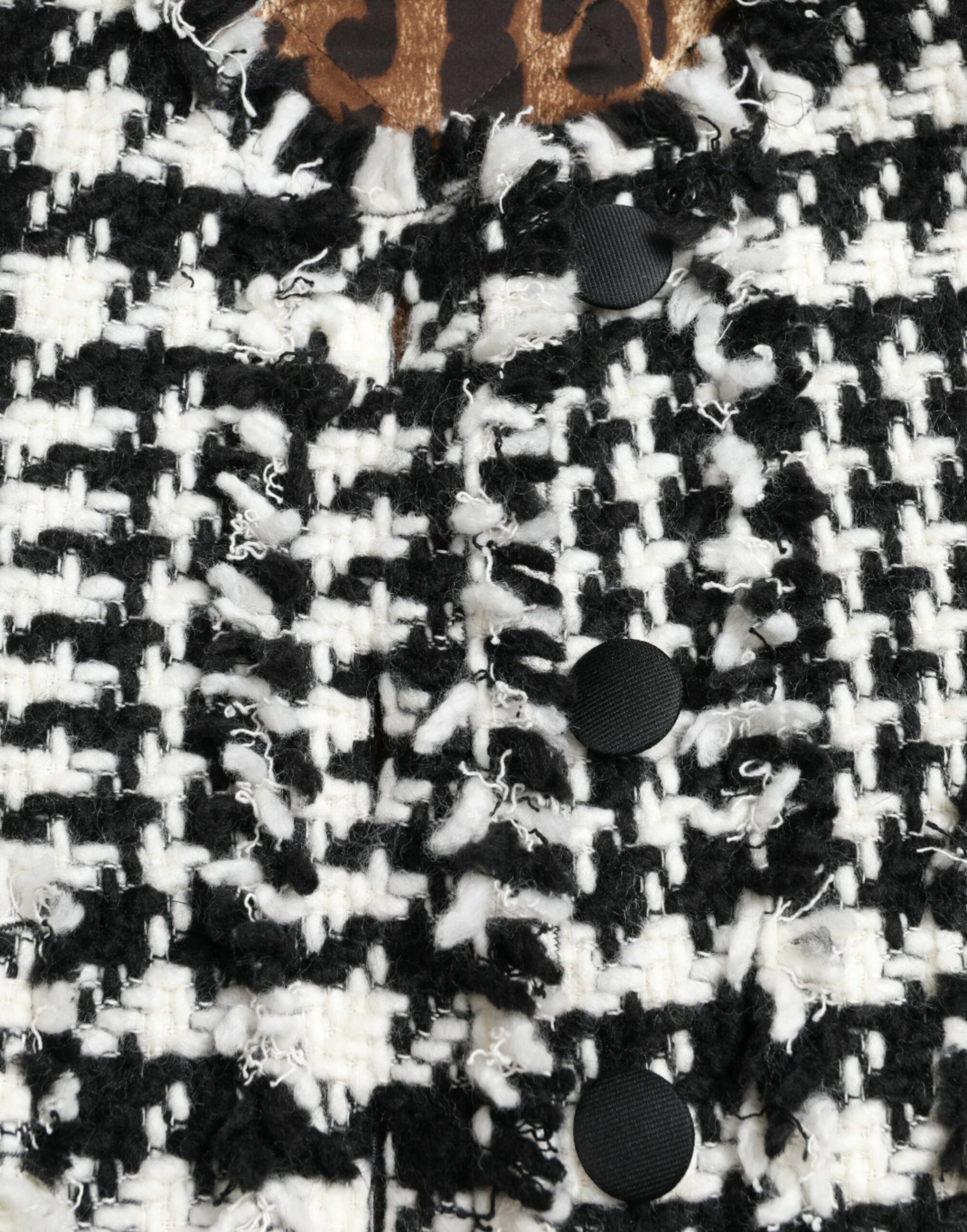 Dolce & Gabbana Black White Houndstooth Trench Coat Jacket | Regal Royce