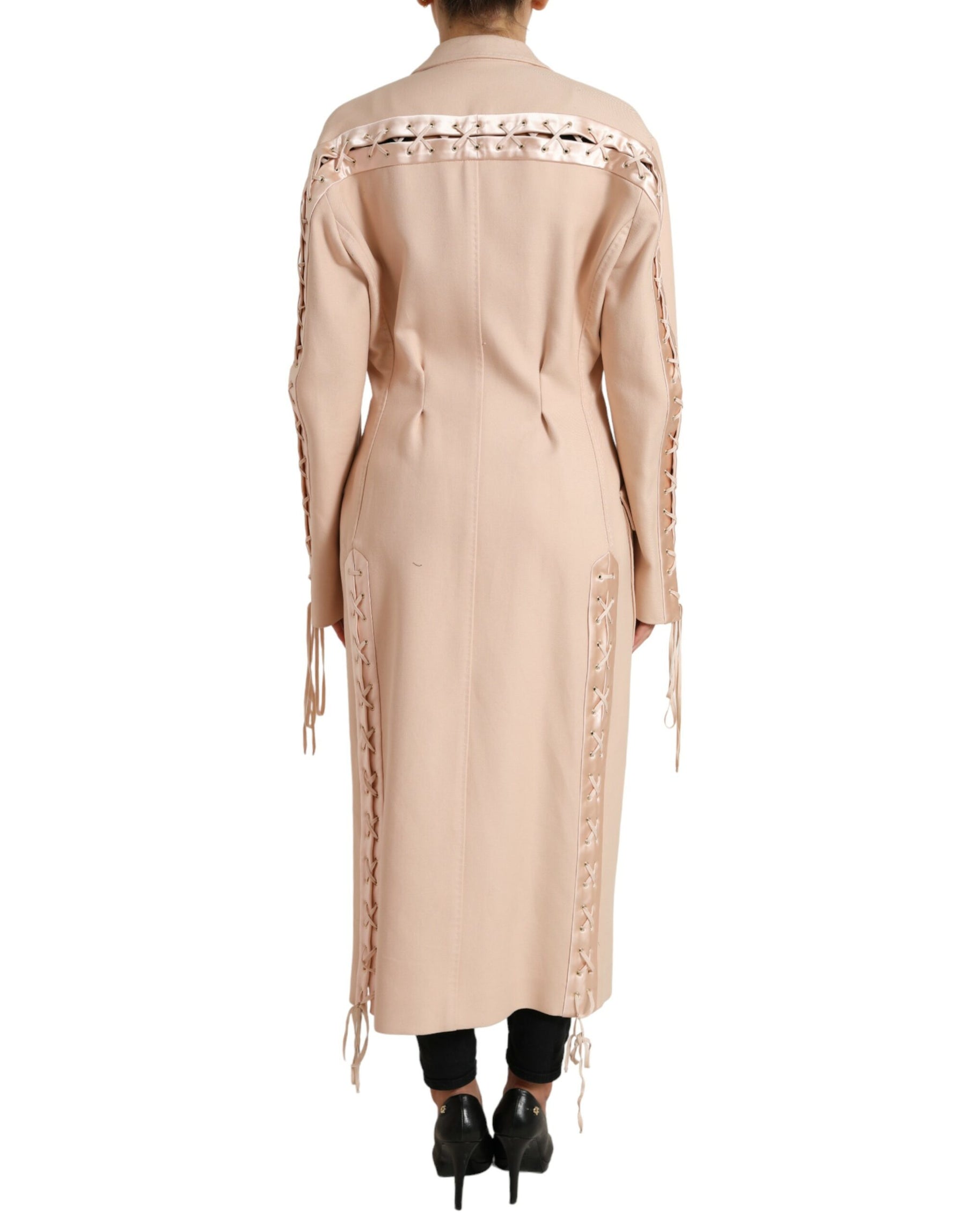 Dolce & Gabbana Beige Cotton Single Breasted Long Coat Jacket | Regal Royce