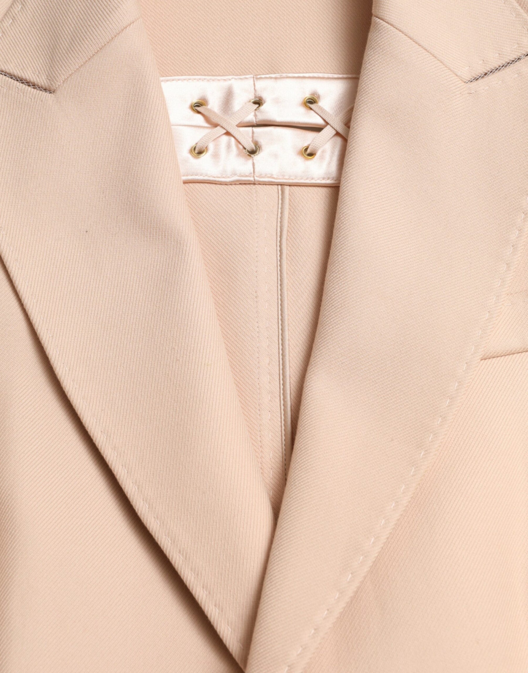 Dolce & Gabbana Beige Cotton Single Breasted Long Coat Jacket | Regal Royce