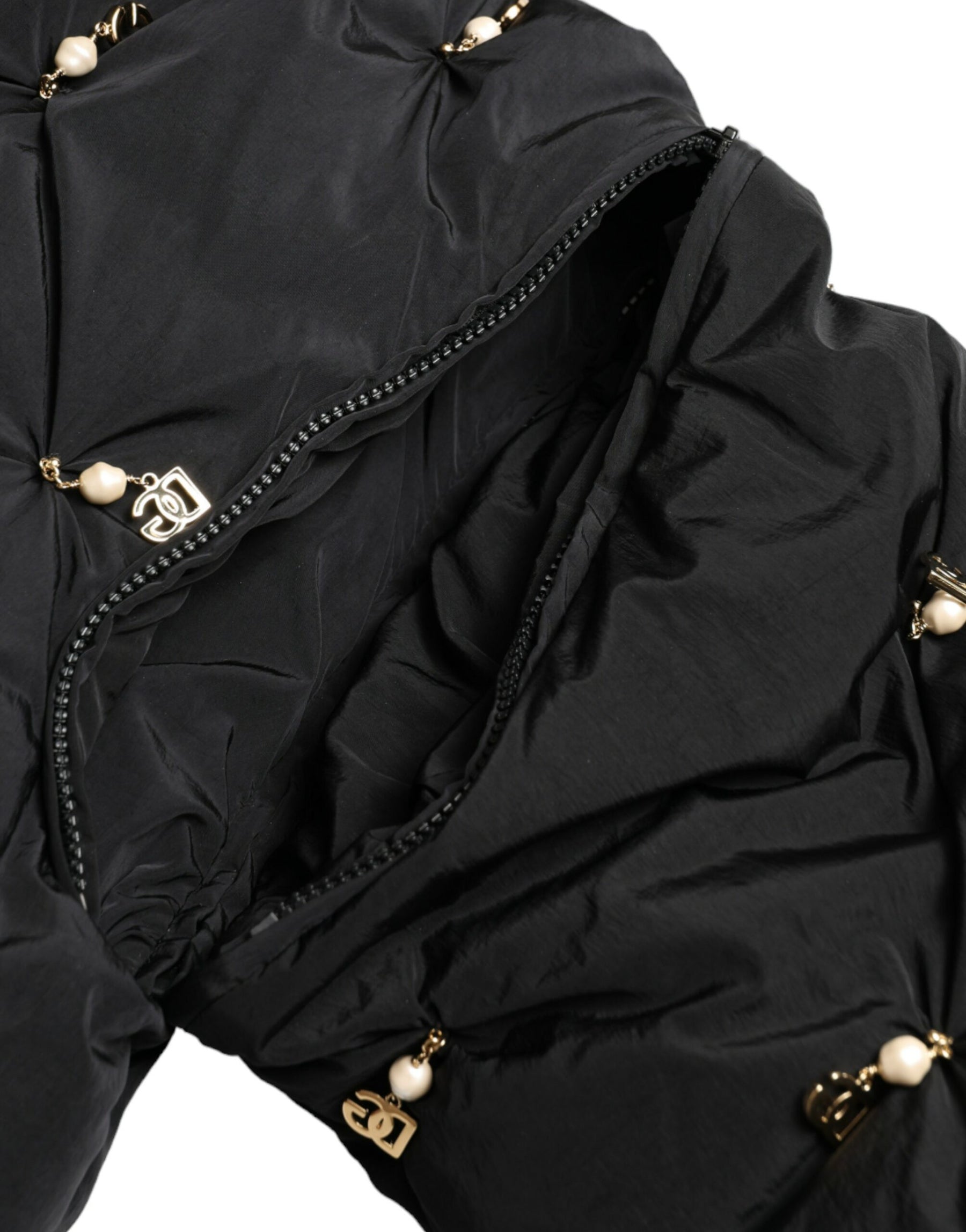 Dolce & Gabbana Black Embellished Quilted Shell Bomber Jacket | Regal Royce